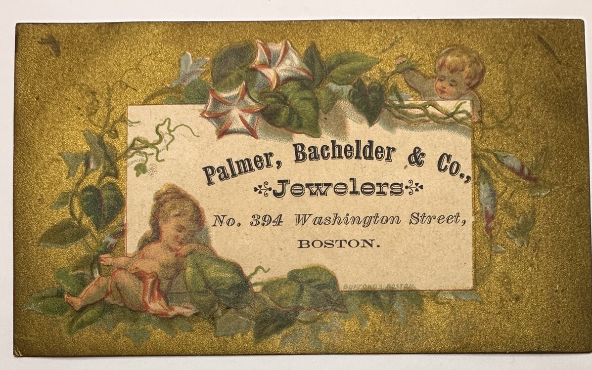 Victorian Trade Card Palmer, Bachelder & Co Washington St Boston Carnation B63-3