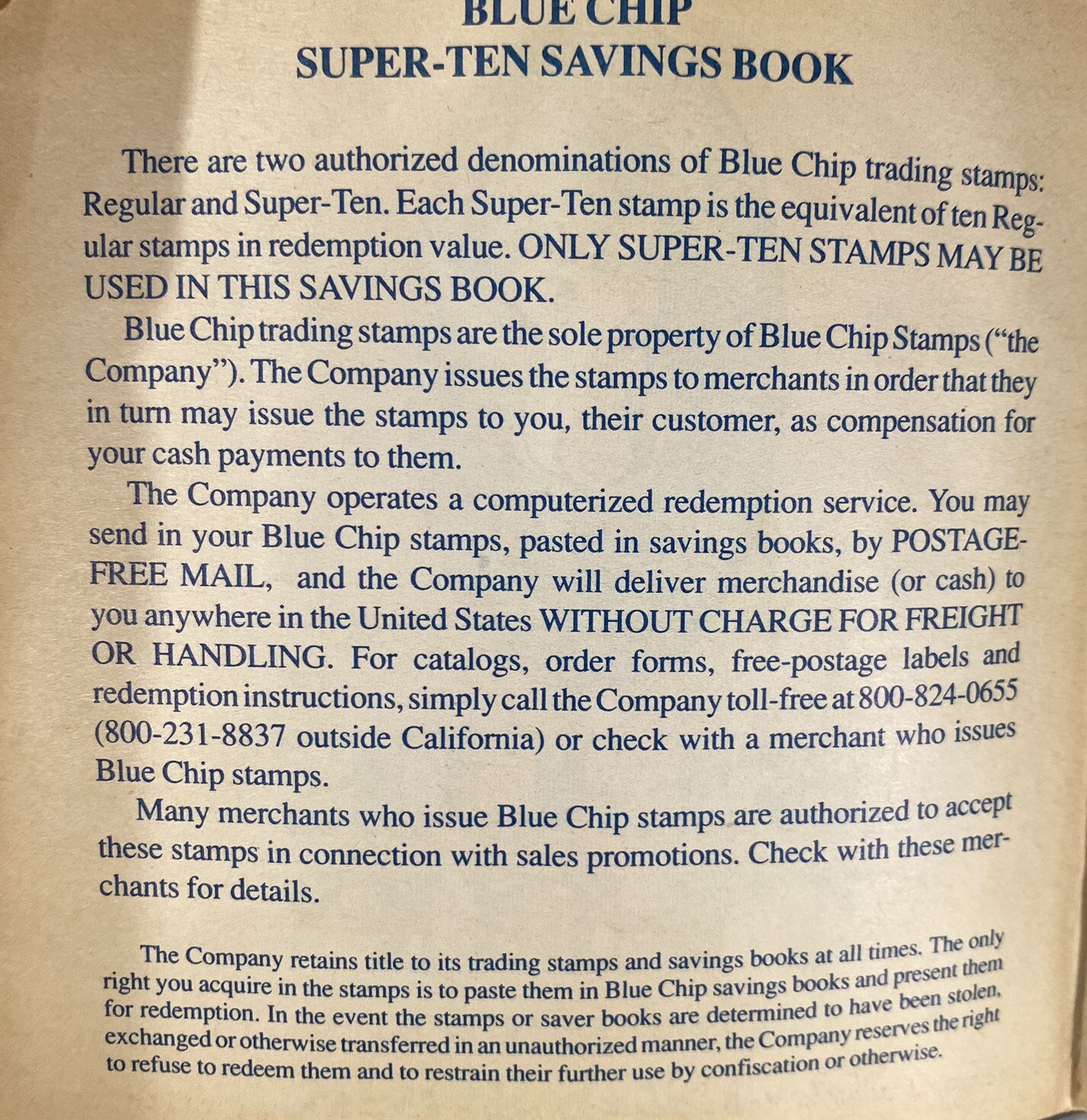 VTG Mid Century 10 Blue Chip Super ten Savings Books All Filled with Stamps