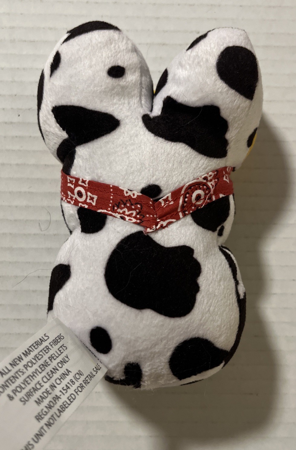 Peeps Bunny Cow Print Cowboy Bunny Bandana 6″ Hat Black White Red Just Born 2024