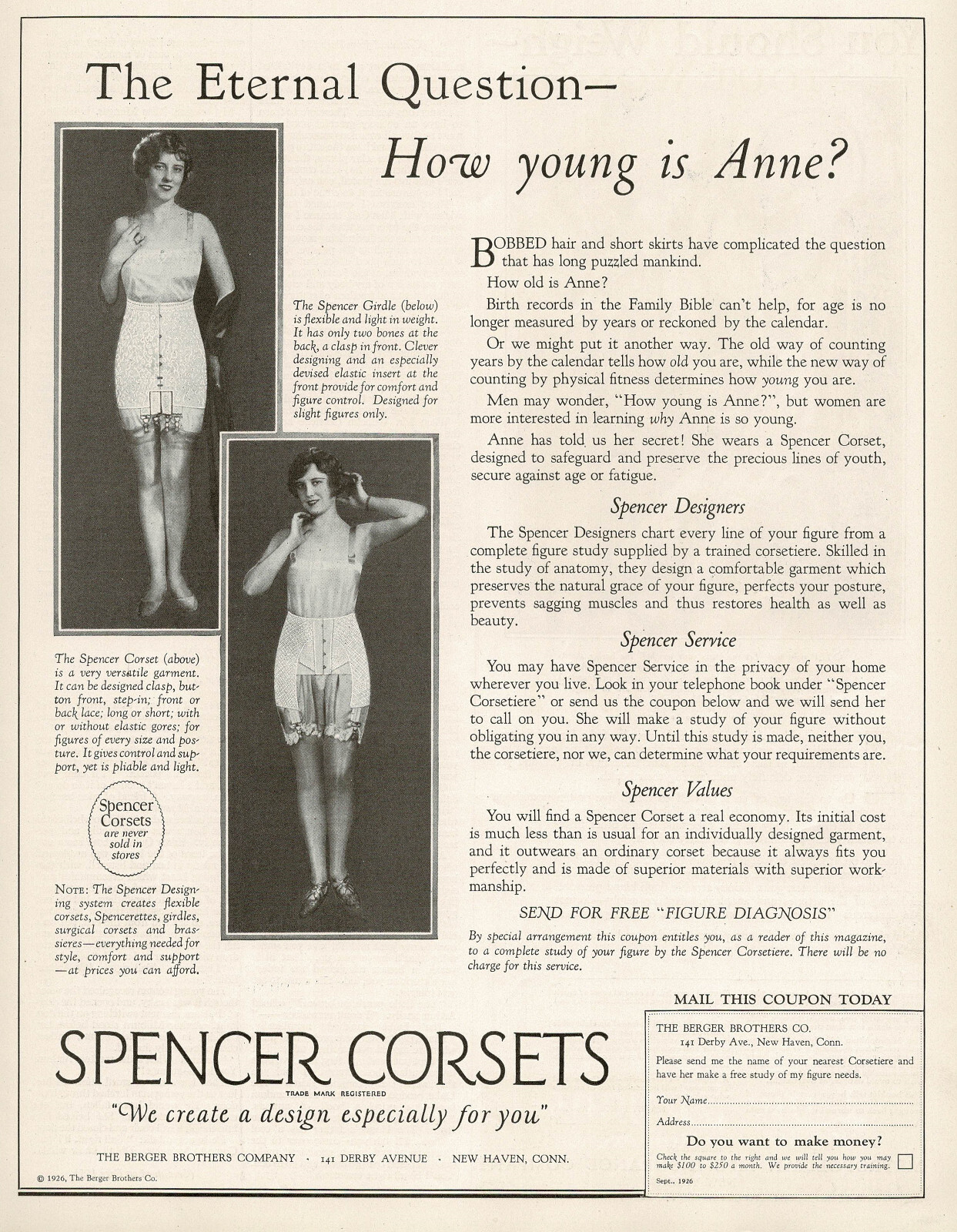 1920s Vintage Spencer Corset Art Deco Photo Print Ad LARGE a