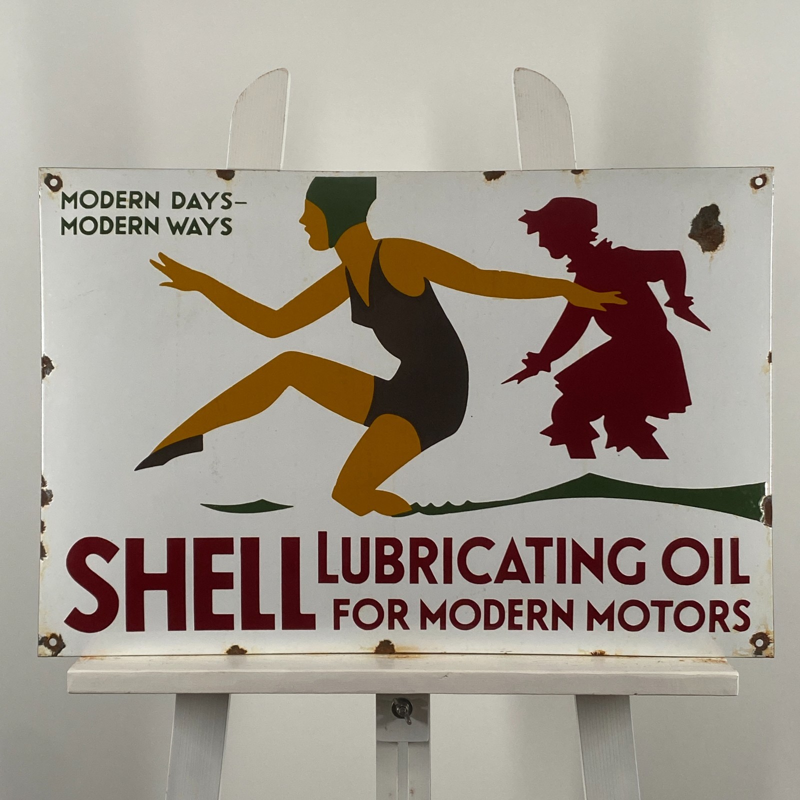 SHELL – Advertising Sign – 60x40cm (23.6×15.7″) – Nice Lubricating Oil Wall Sign