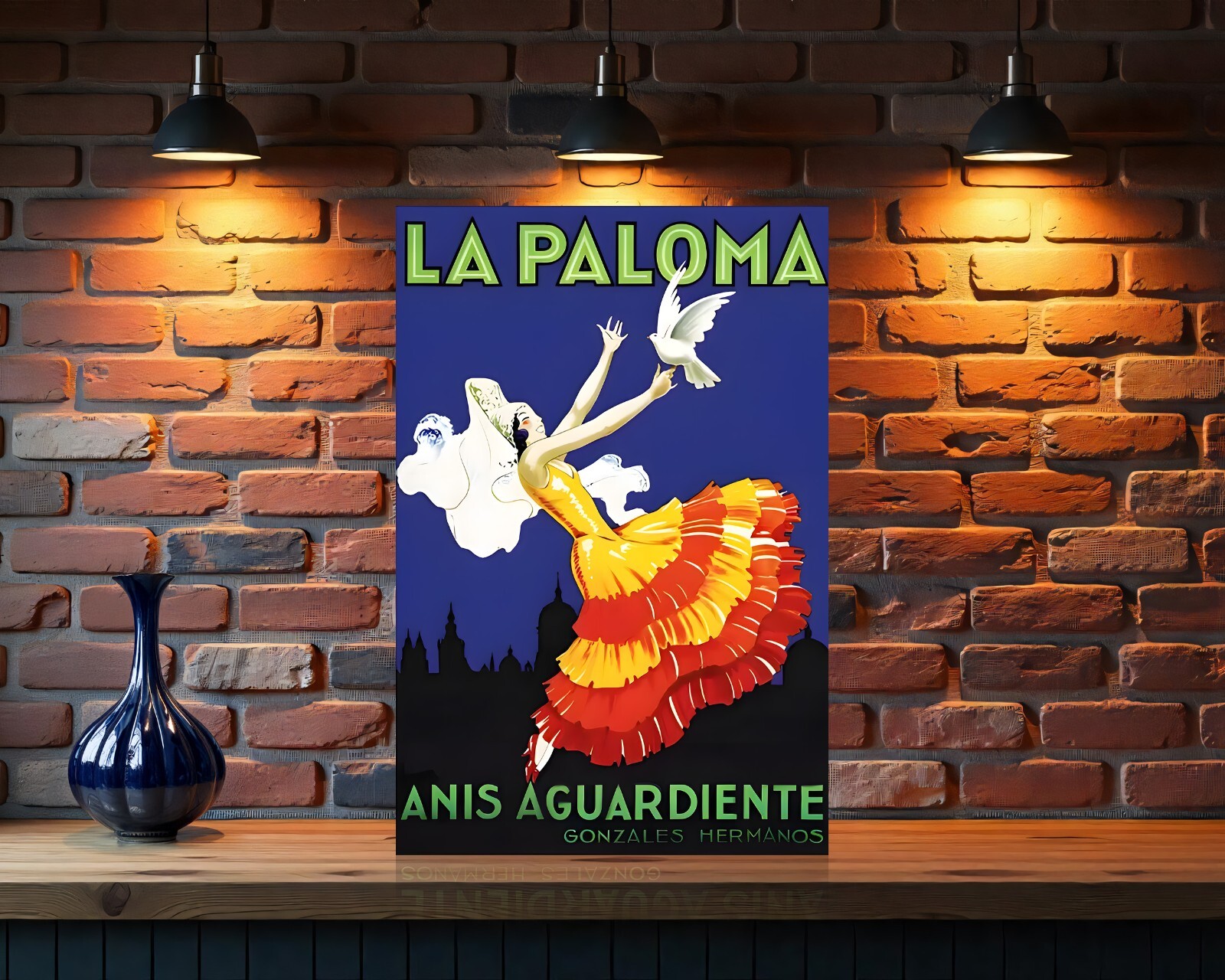 La Paloma Spanish Spirit & Dance Motion Heavy Metal Sign – 24″x16″ (60×40 cm)