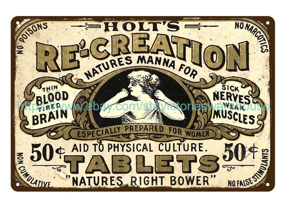 Holt’s Re-Creation Tablets metal tin sign wall plaques living room