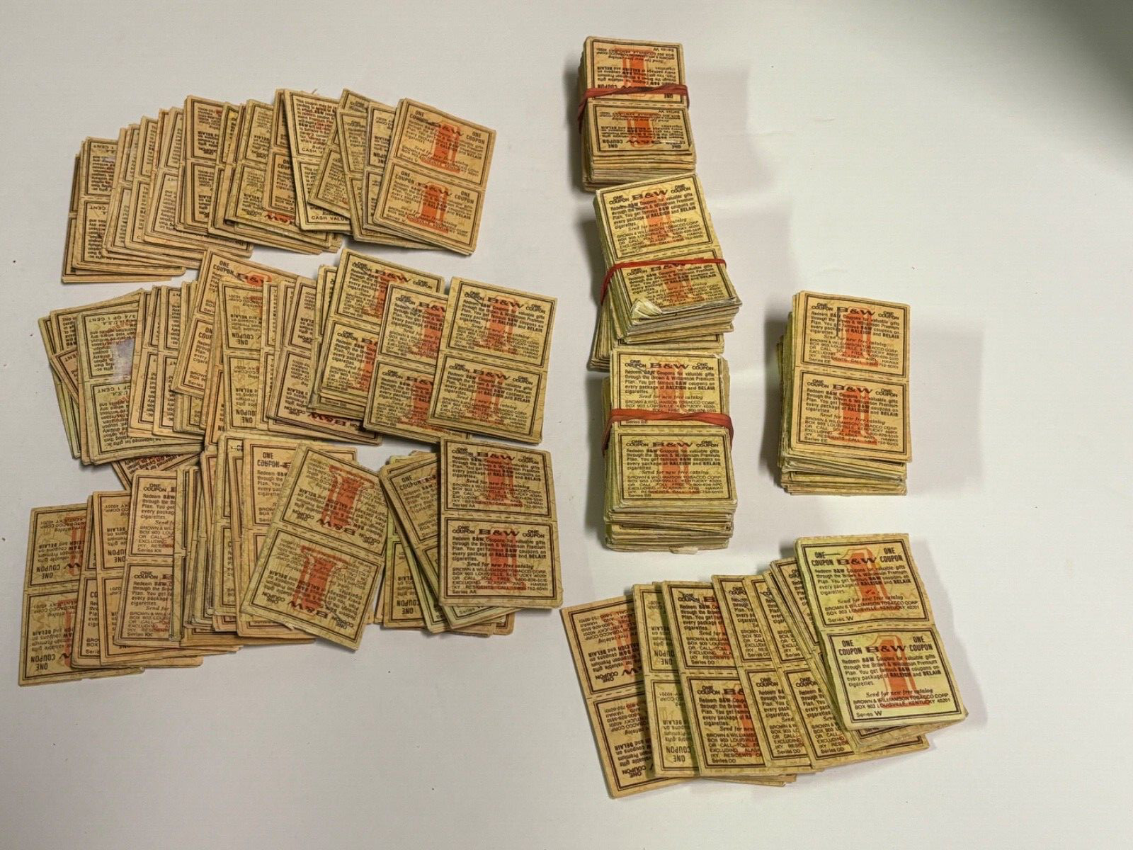 Massive Lot of Vintage Brown & Williamson B&W Tobacco Coupons Raleigh & Belair