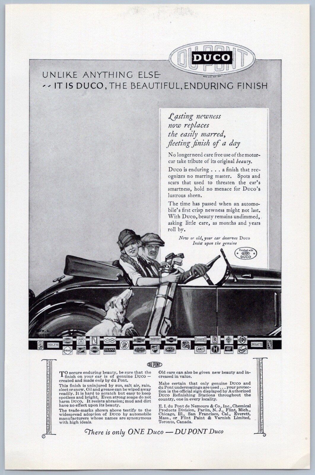 1925 Du Pont Duco Vintage Car Paint Ad Finish Product Automobile