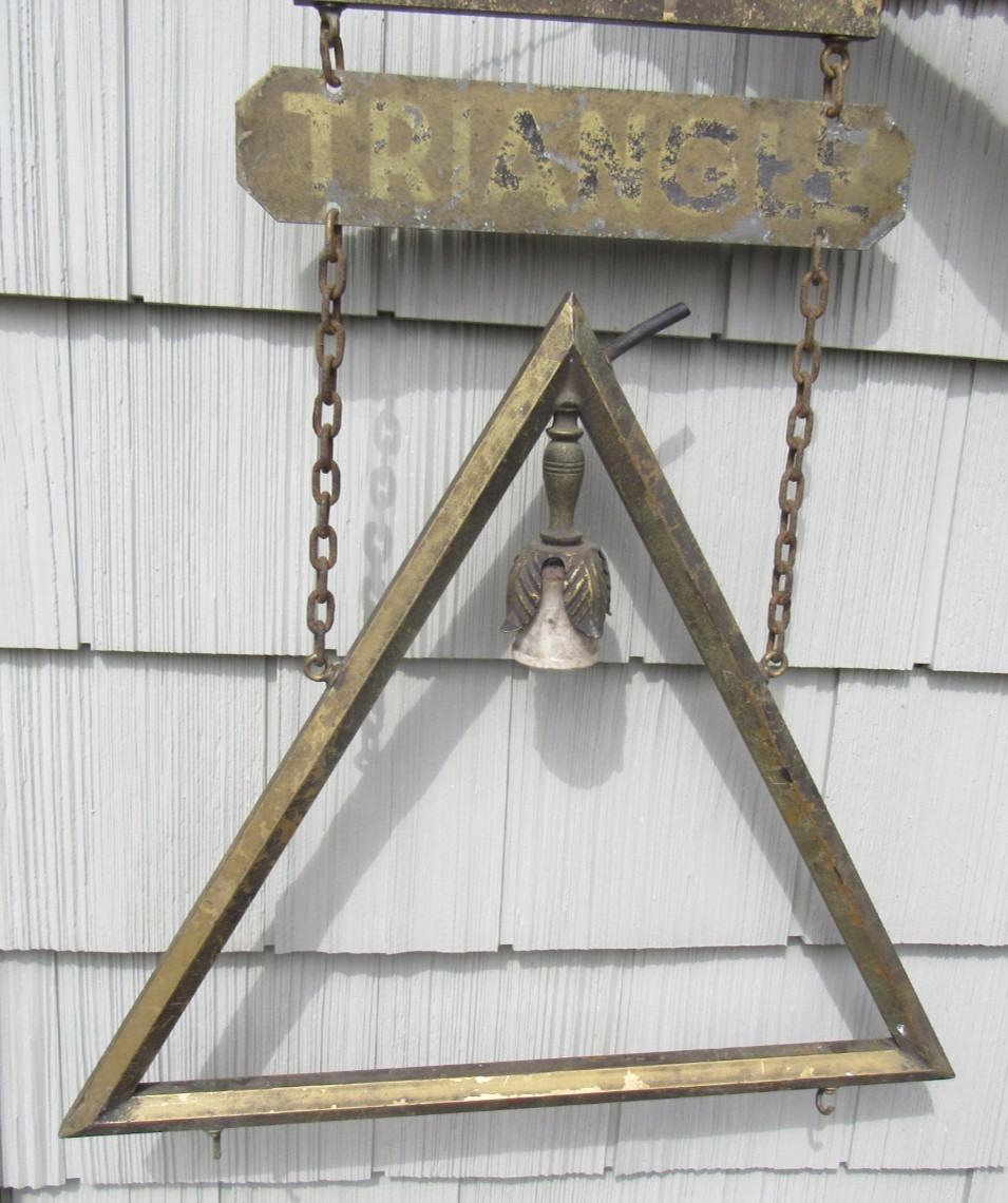 VINTAGE ORIGNAL 1920’s MASONIC LIGHTED TRIANGLE SIGN – DOUBLE SIDED SIGN