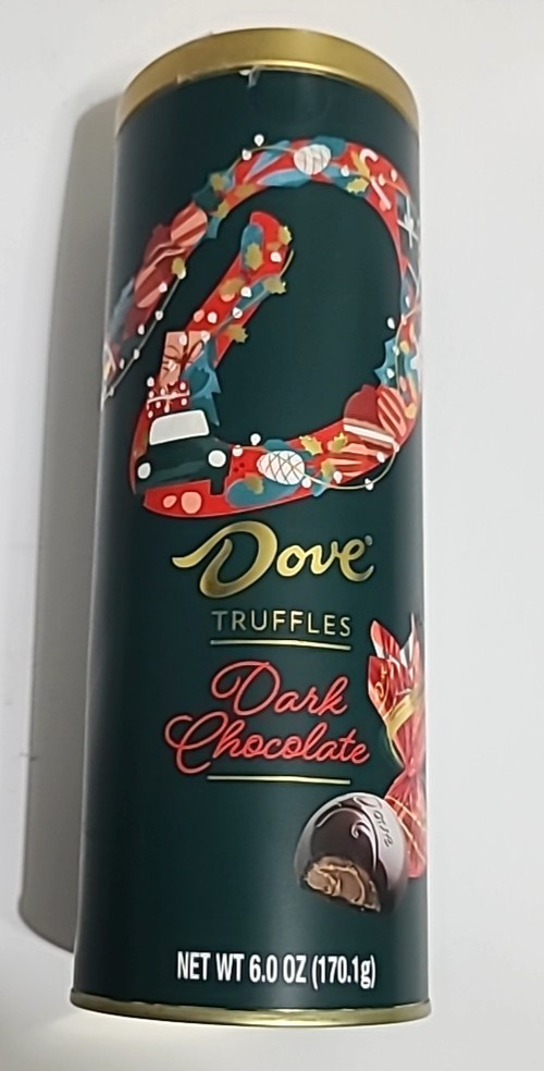 Dove Truffles Dark Chocolate Candy Christmas Green Gift Tin EMPTY
