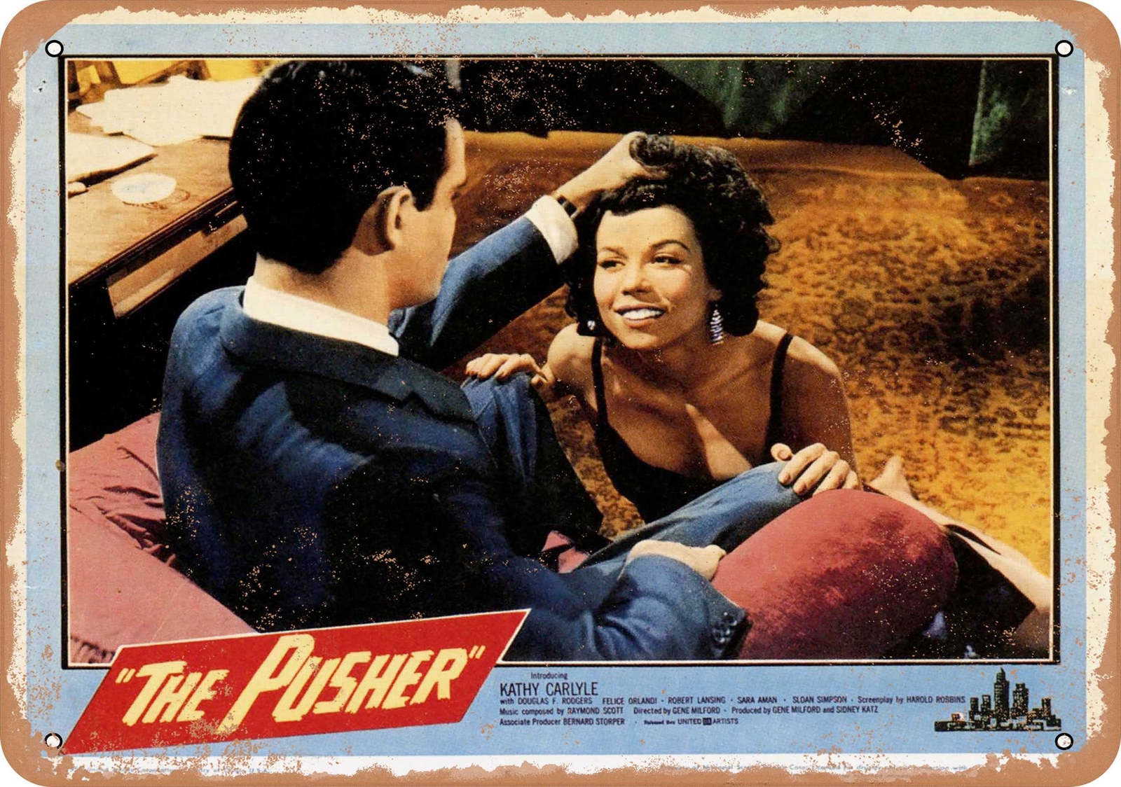 Metal Sign – Pusher (1959) – Vintage Look