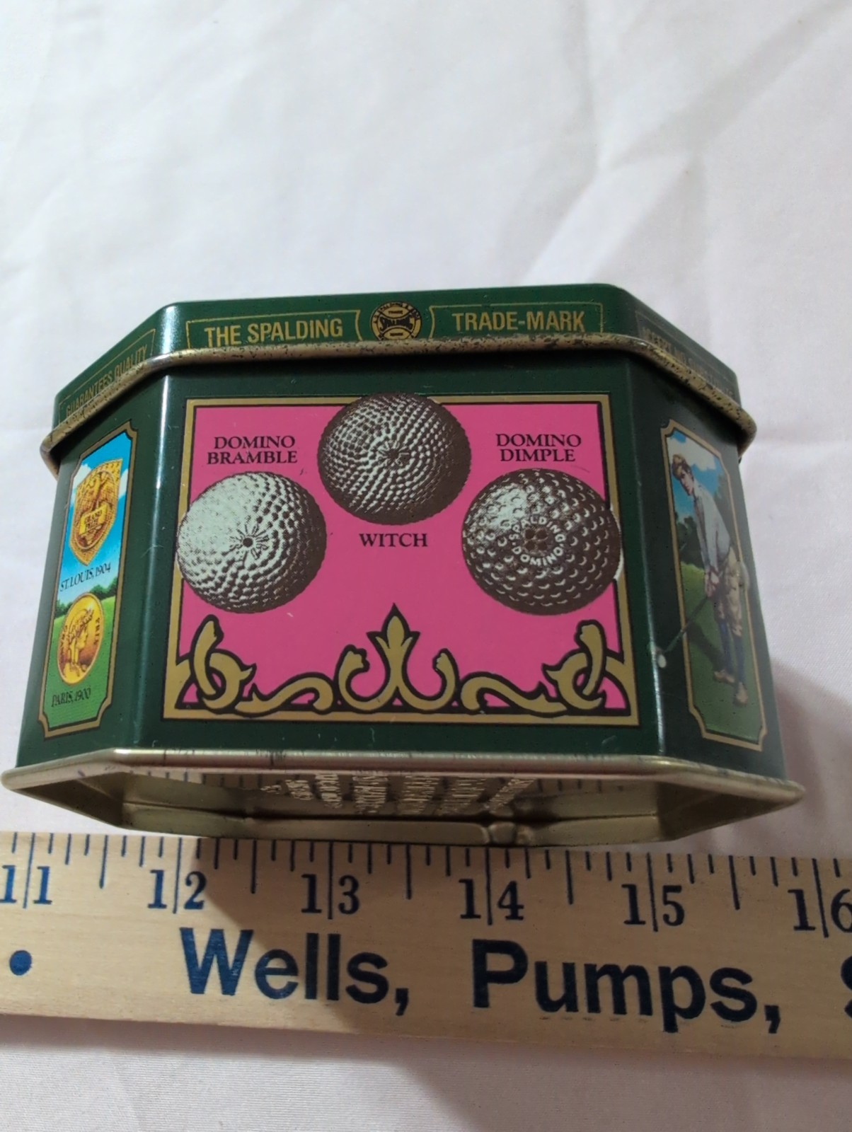 Vintage Spalding Golf Balls Octagonal Tin – “The Standard of the World” Antique