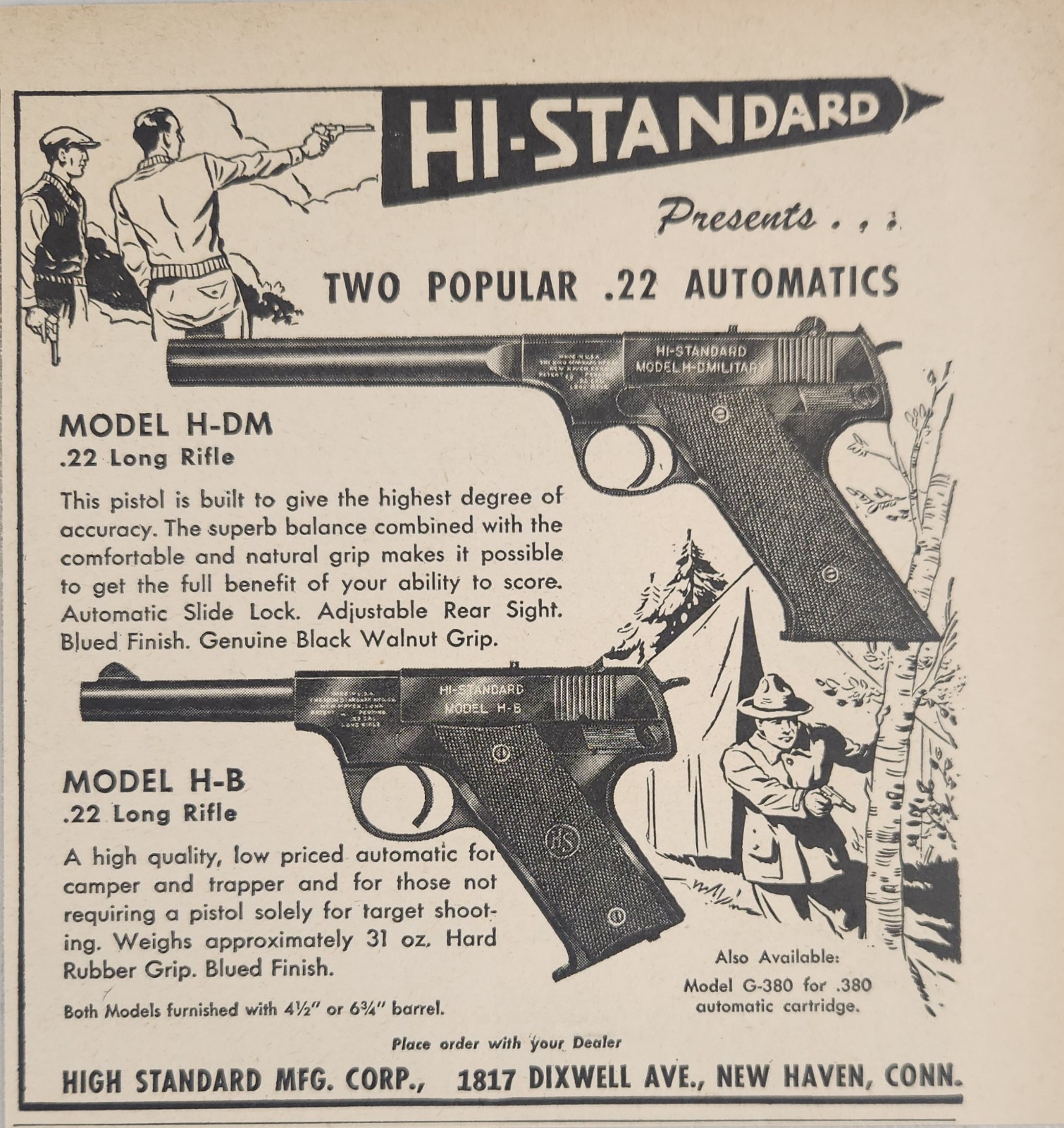 1949 Print Ad Hi-Standard .22 Long Rifle Pistols High Standard New Haven,CT