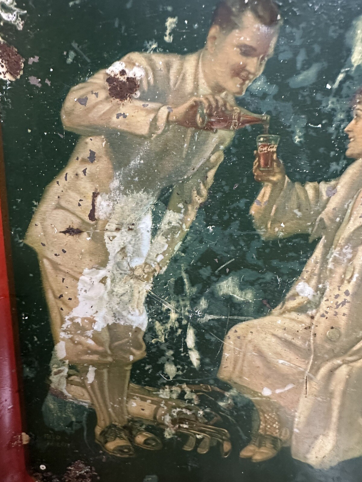 1926 COCA-COLA ADVERTISING TRAY – THE GOLFERS COKE TRAY ROUGH CONDITION