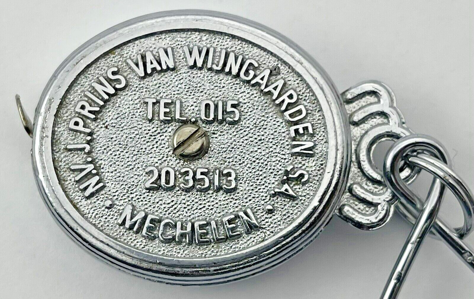 Vintage Metal Measuring Tape Prins Van Wijngaarden Mechelen Belgium Dredging