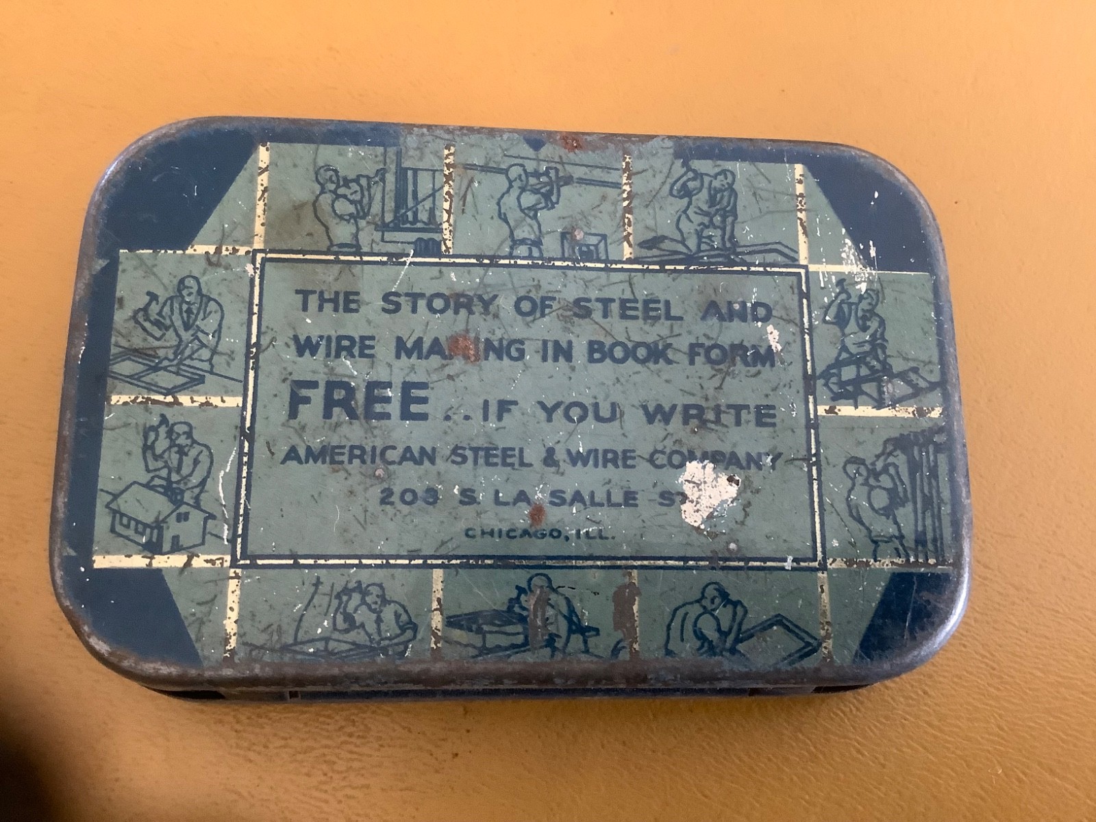 Mrs McGregors Family Nail Box Tin by American Steel & Wire Co Vintage