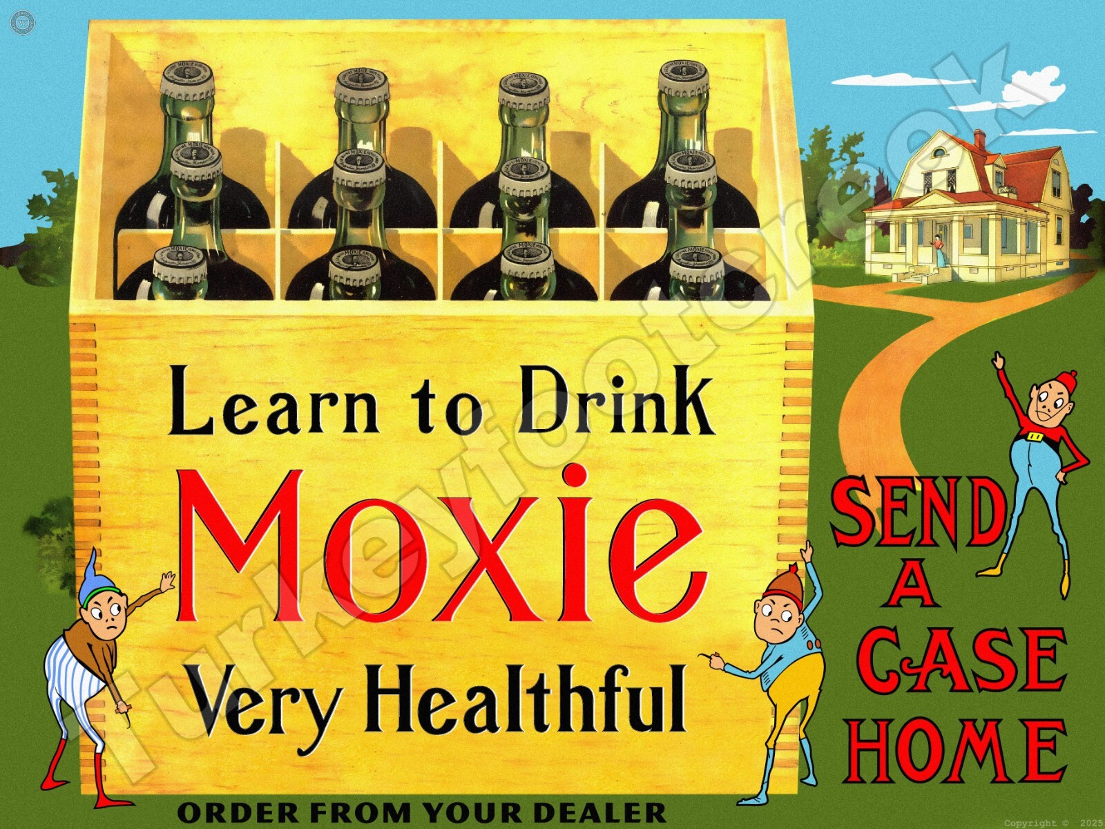 Learn To Drink Moxie Metal Sign 3 Sizes to Choose From