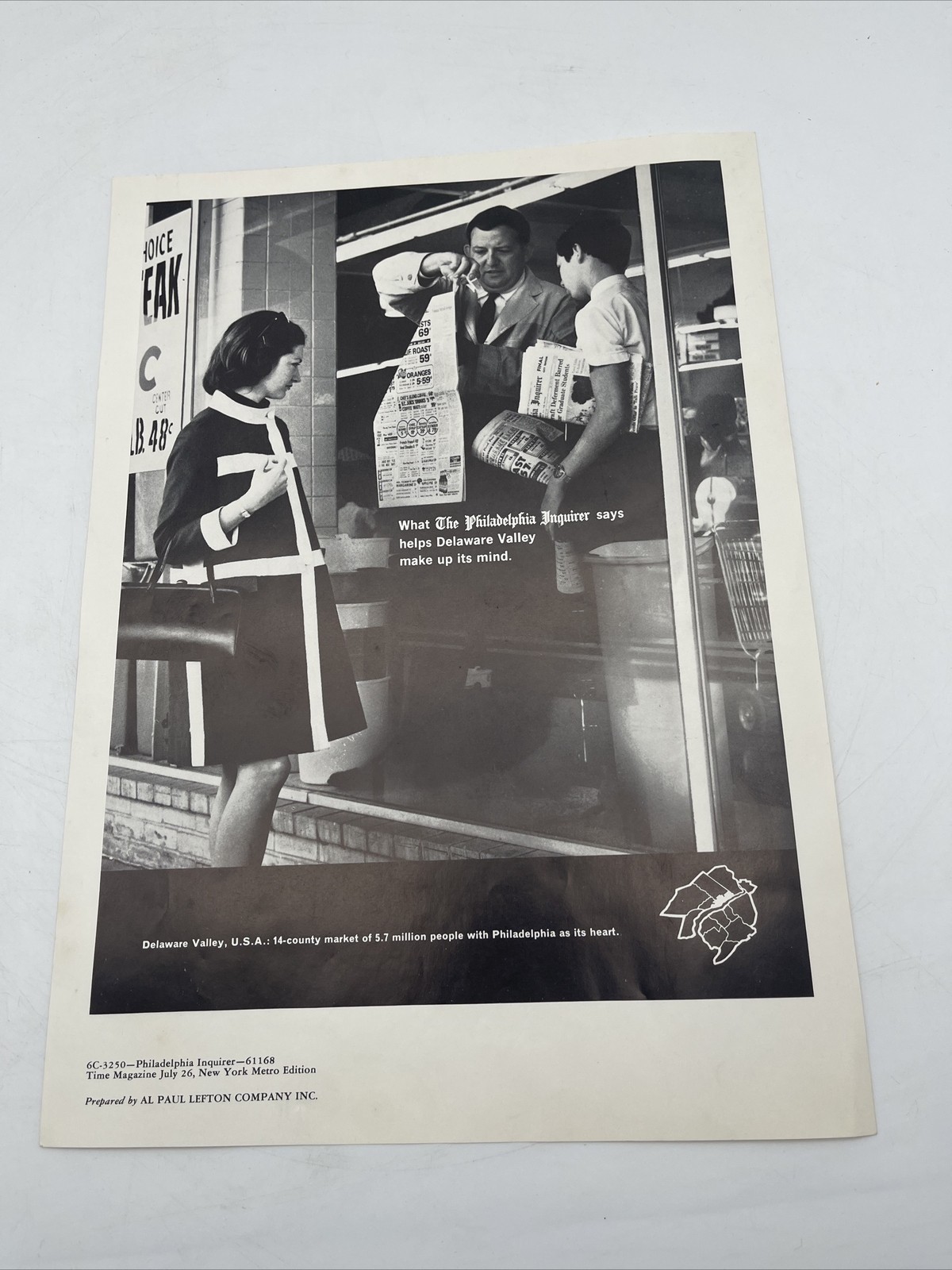The Philadelphia Inquirer Advertising Mockup Al Paul Lefton Company Inc Time