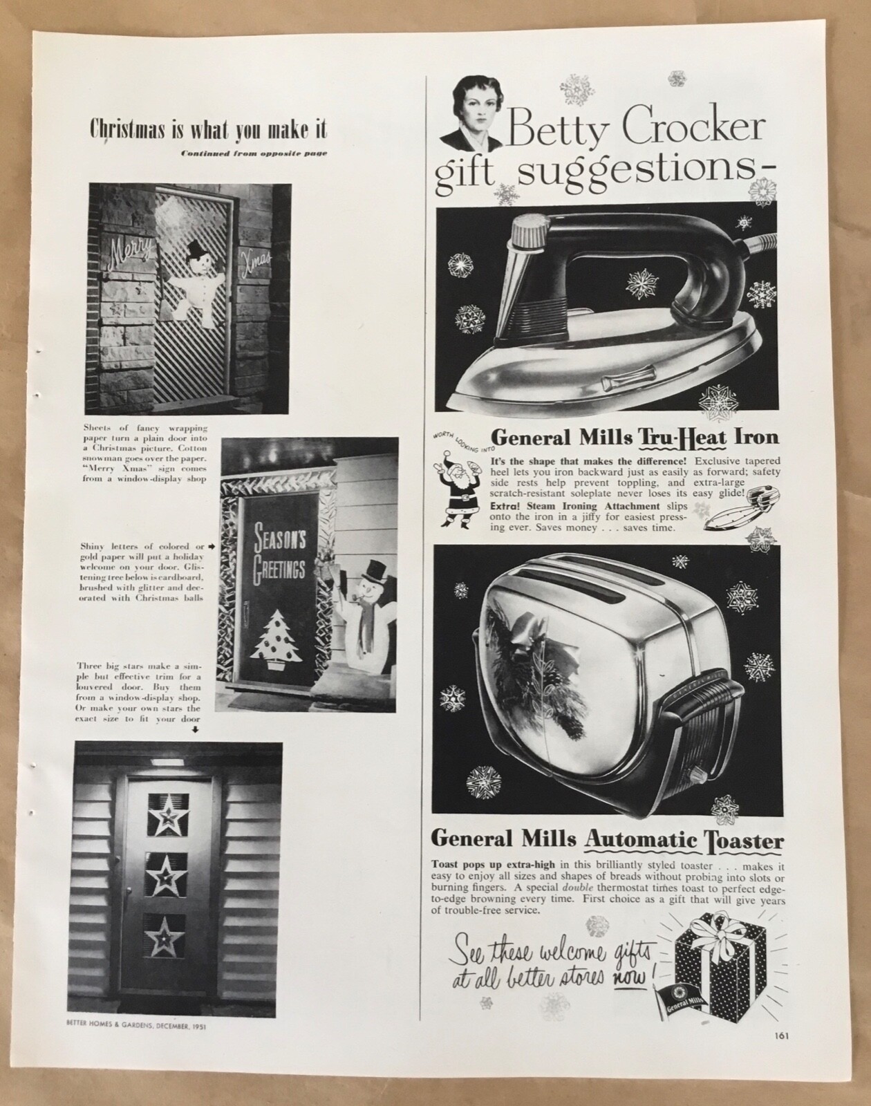 General Mills print ad 1951 vintage 50s art home Iron Toaster Betty Crocker