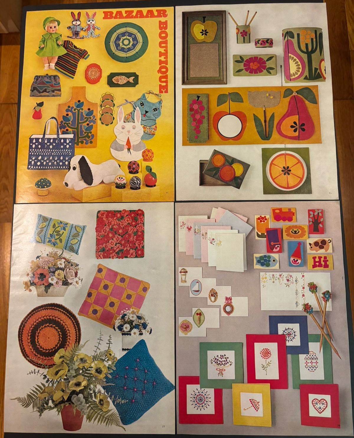 Vtg 1970s Mag Art Children’s Decor, Boho, Retro, Hippy-Vibe, 4 pages
