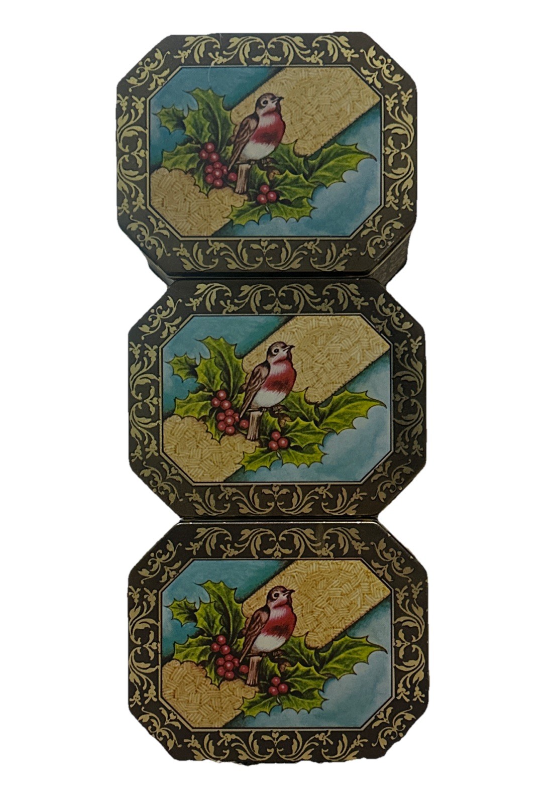 🎄🕊️ VINTAGE BRISTOL WARE CHRISTMAS TINS Set of 3 | Birds, Bells, Mistletoe