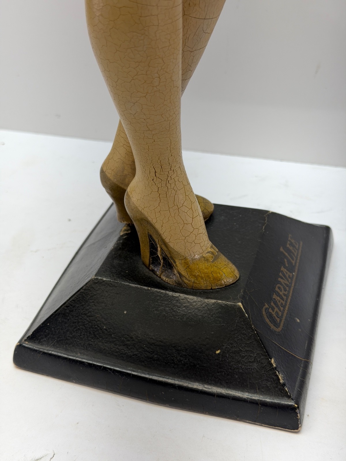 ATQ 1930S STORE COUNTER DISPLAY Risque LINGERIE MANNEQUIN FIGURE Charna-Lee 23″