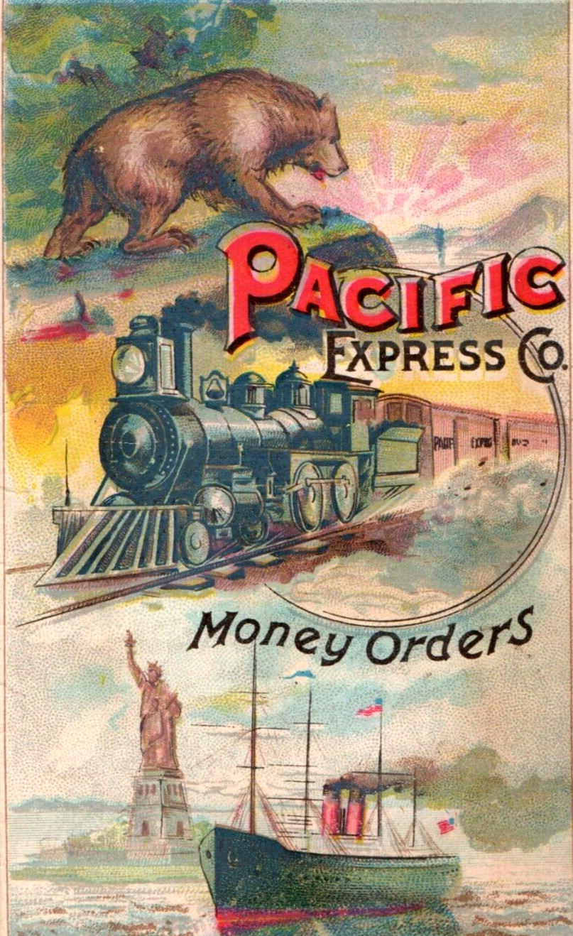 1890s 2-Part Folder Pacific Express Co. Money Orders Omaha, NE F189