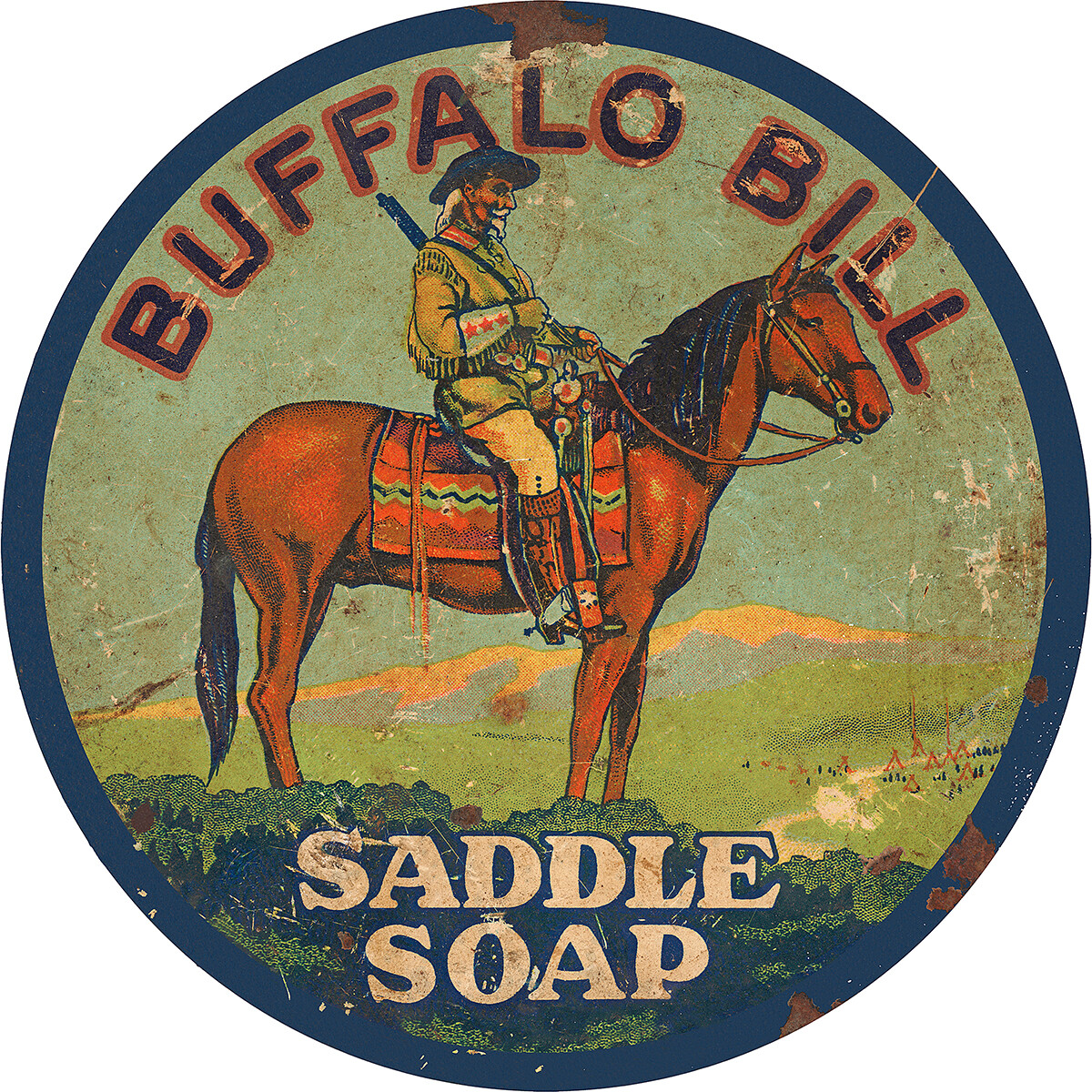 BUFFALO BILL SADDLE SOAP ADVERTISING SIGN