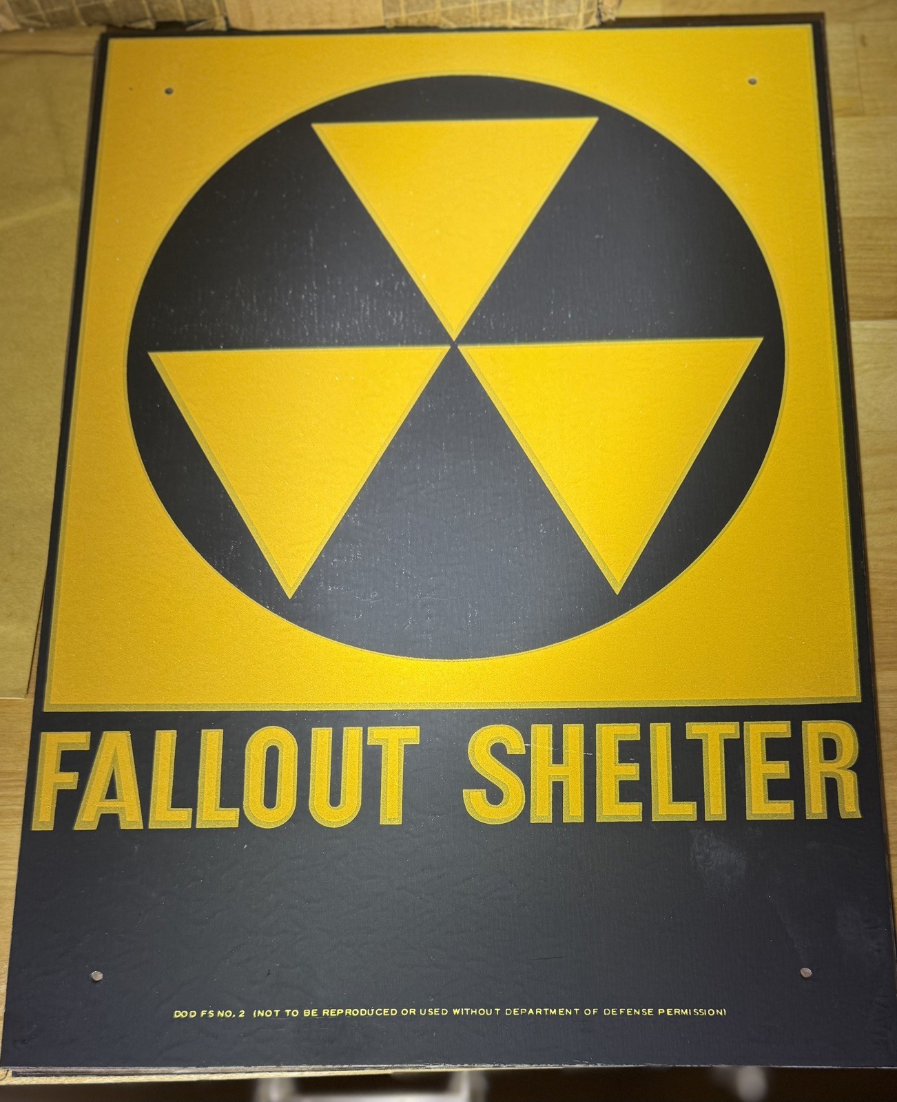 1 Vintage Fallout Shelter Sign 10×14, Authentic 1950s-60s Government Issue