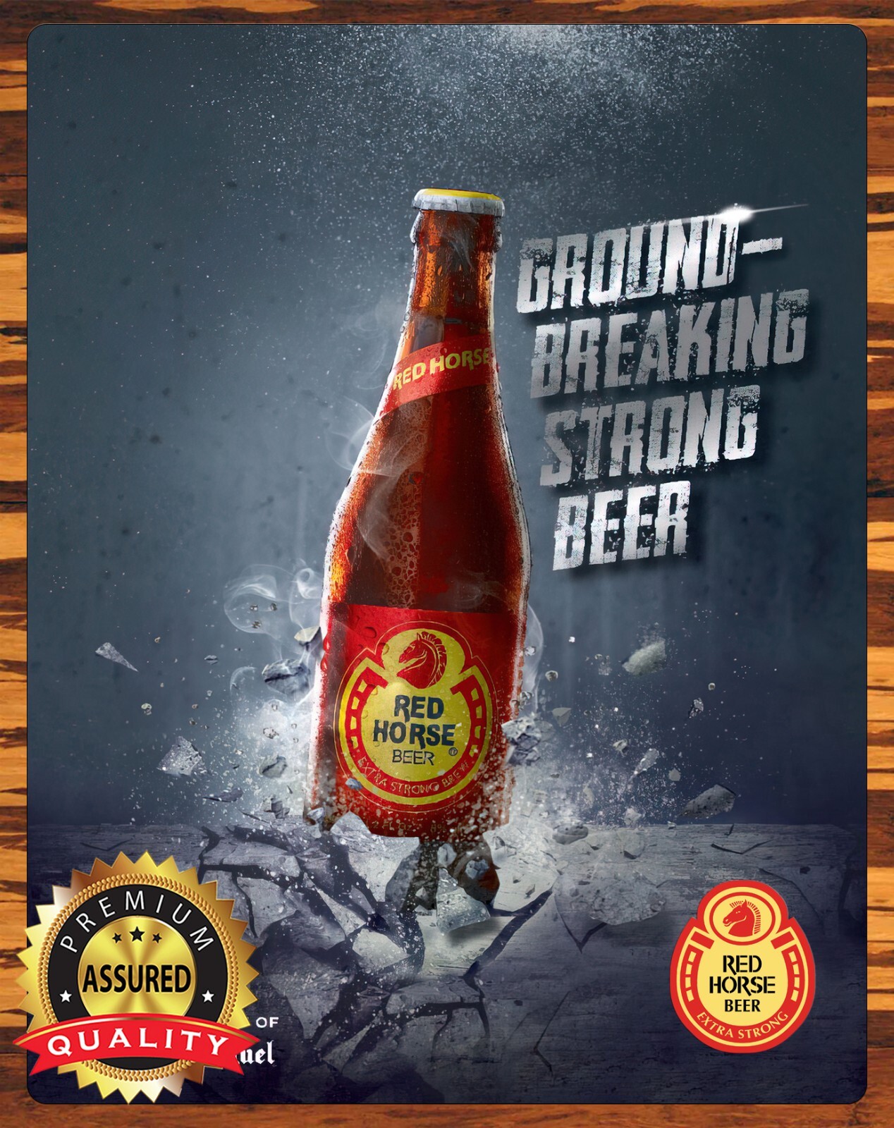 Red Horse Beer – Ground Breaking Strong Beer – Metal Sign 11 x 14