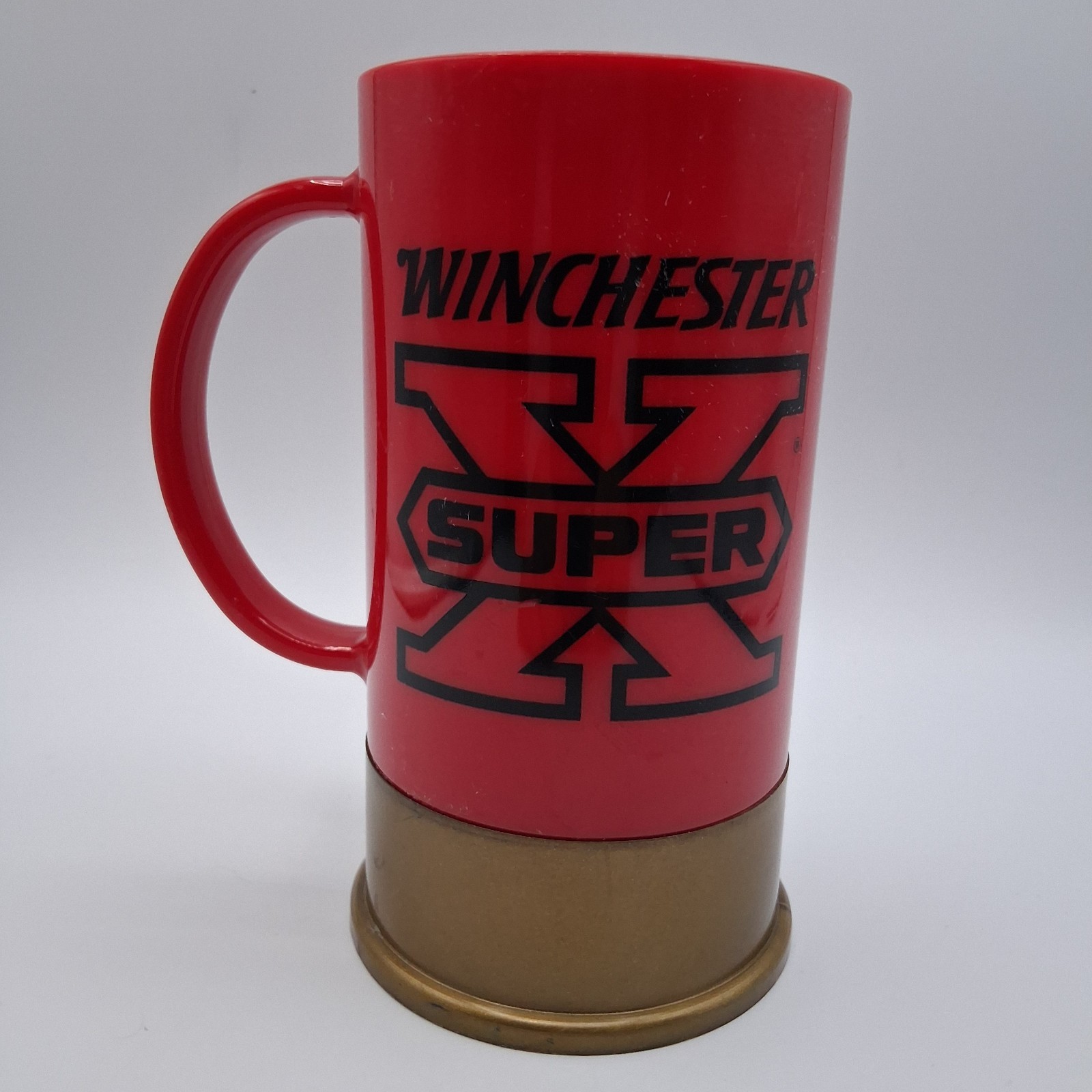 Vintage Winchester Super X Big Shot Shotgun Shell Mug Promo Cup Red Plastic USA