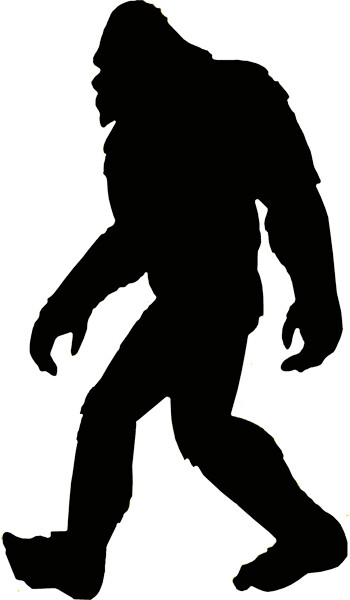 Sasquatch Big Foot Black Silhouette Metal Sign 12×7
