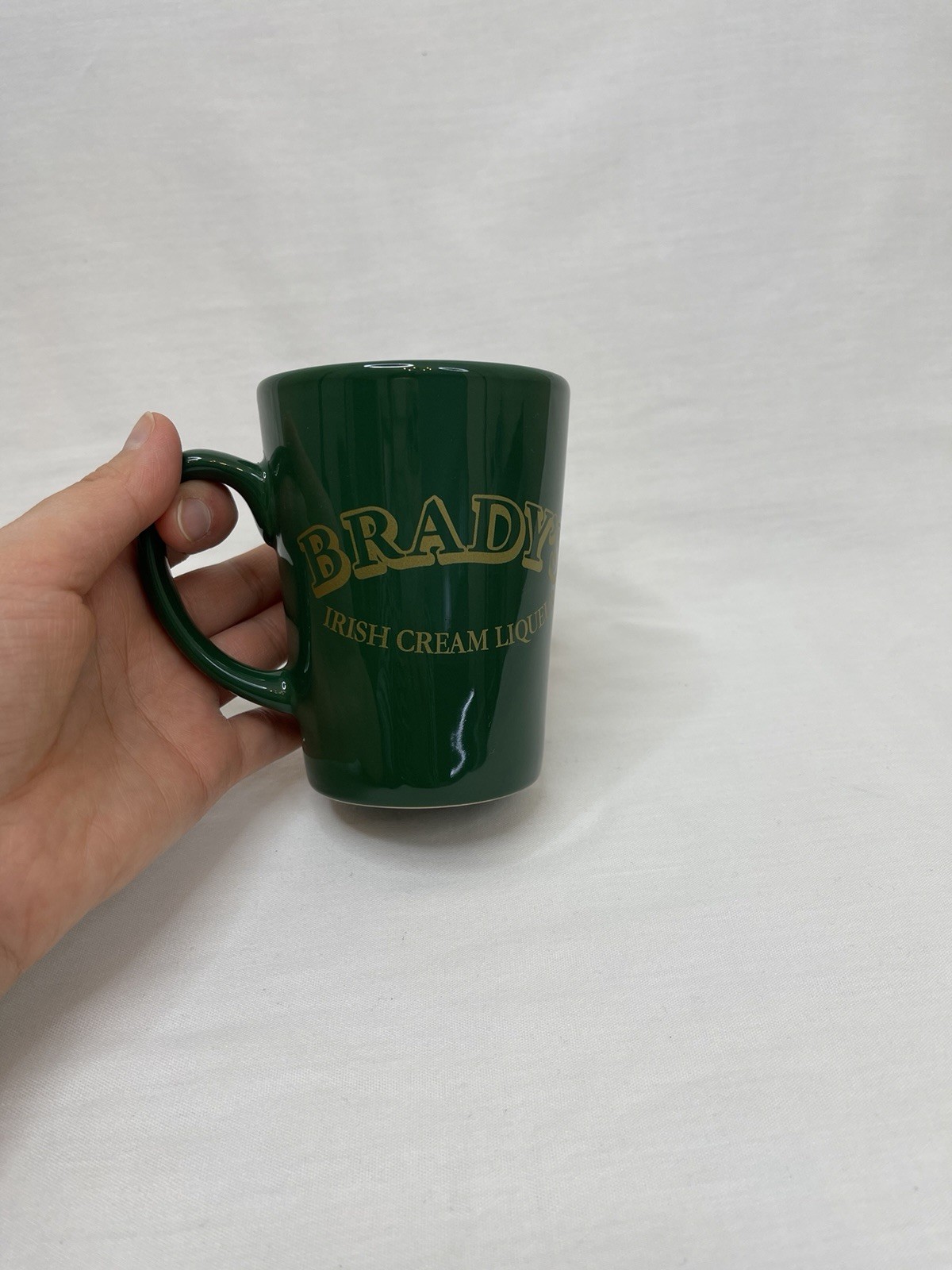 BRADY’S Irish Cream Liqueur Green Advertising Coffee Mug with Gold Logo