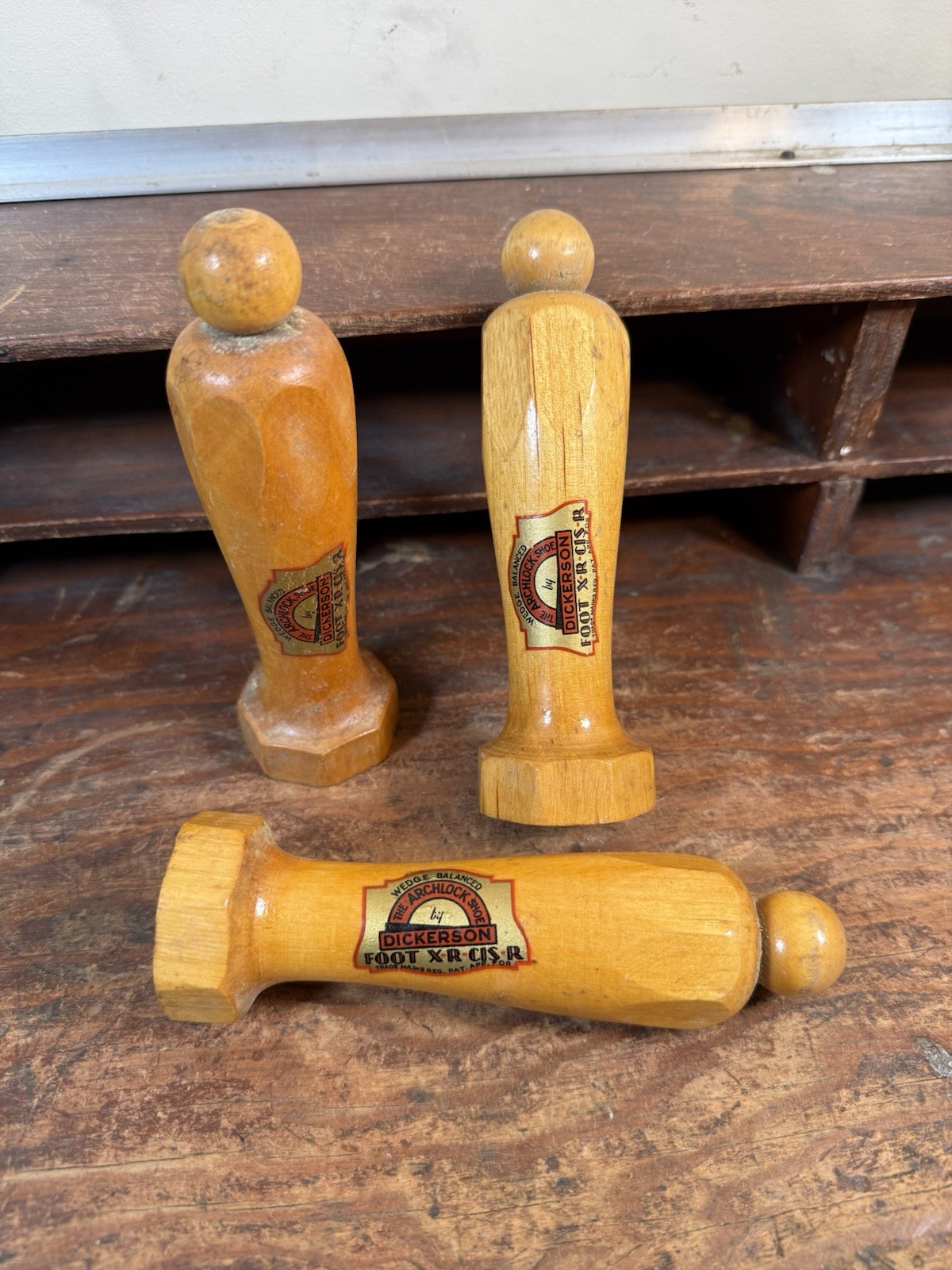 Lot Of 3 Dickerson Foot XRCISR Archlock Shoe Feet Exerciser Wood Patented.