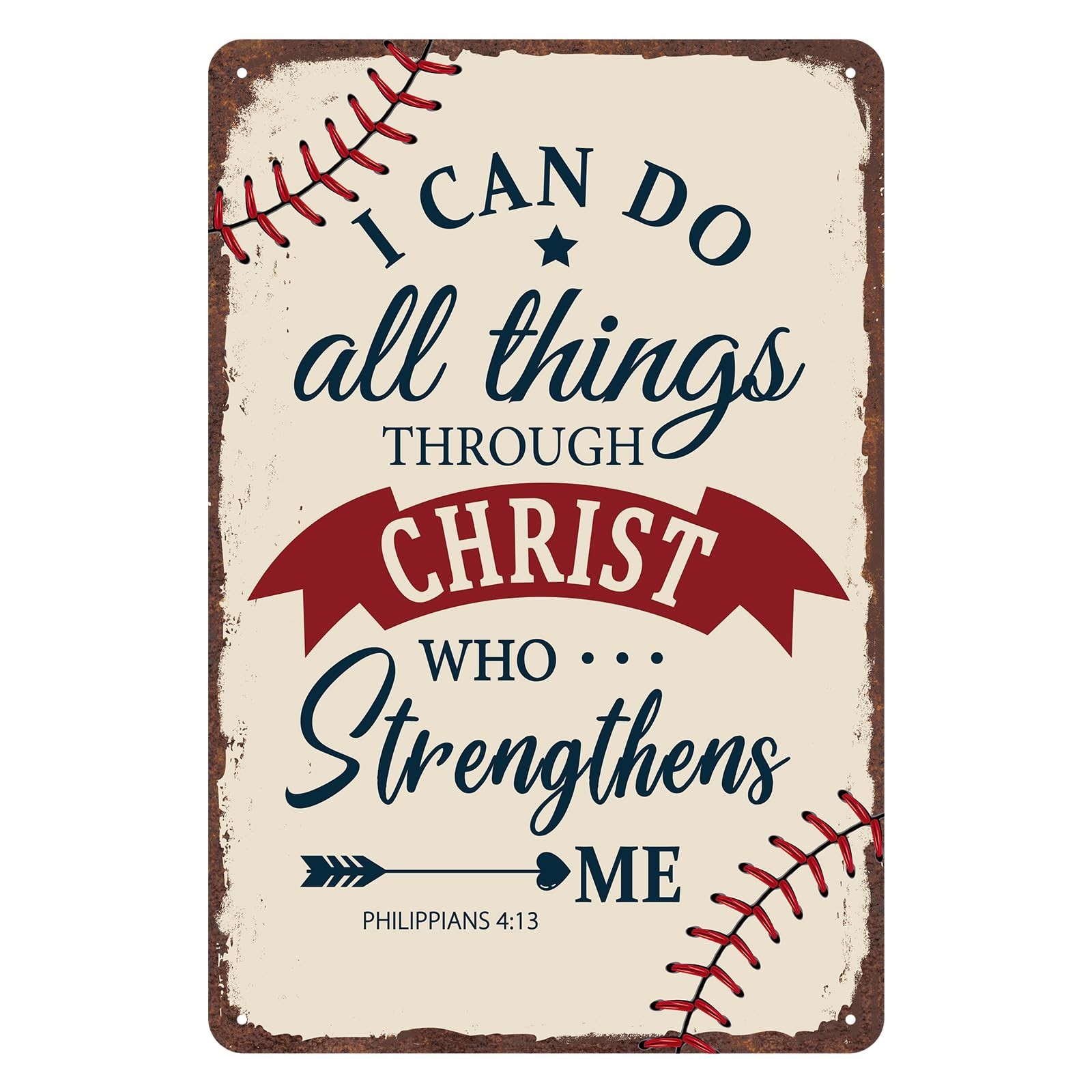 Vintage Baseball Wall Decor Sign – Retro 8×12 Inch Metal Tin Sign Sports Art …