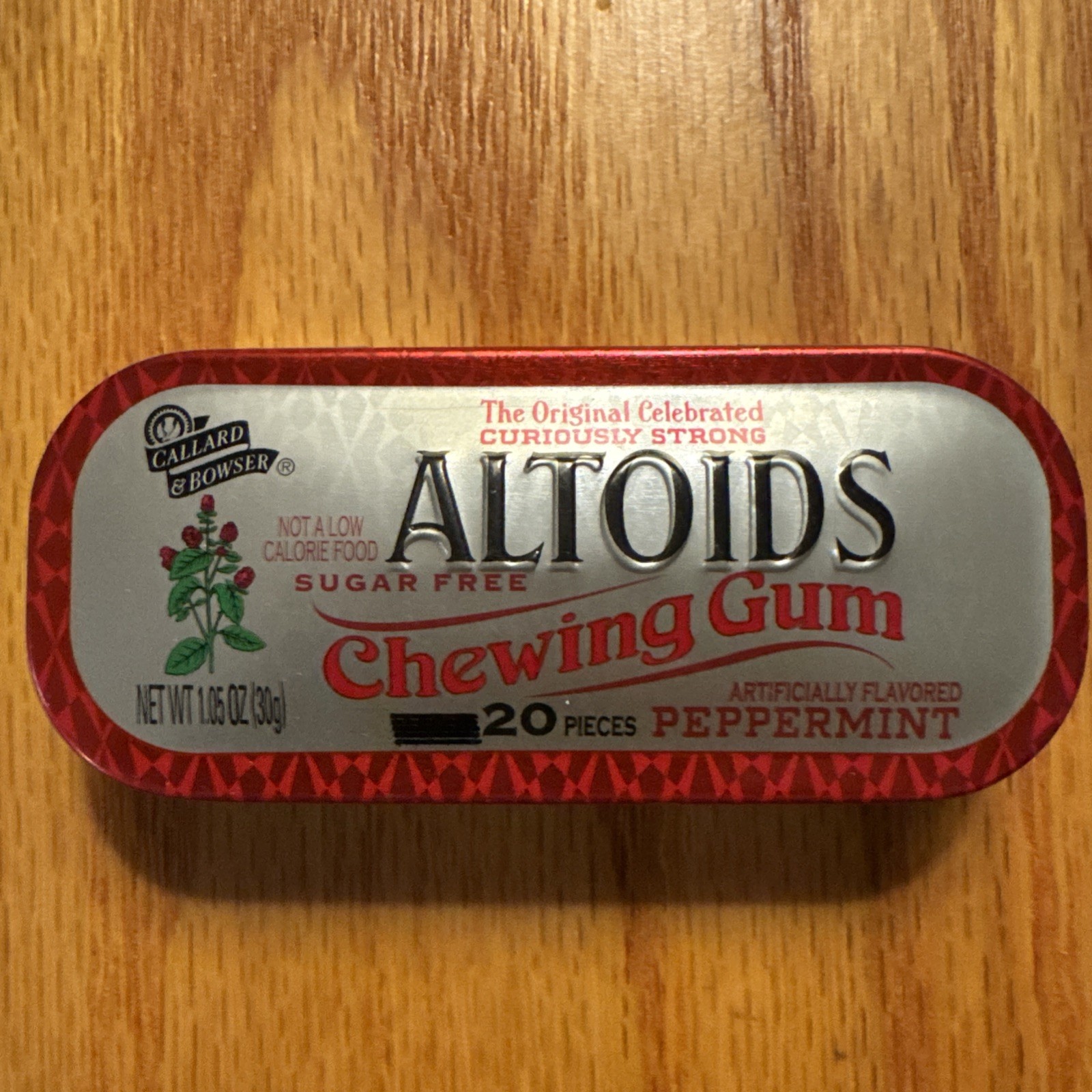 EMPTY Altoids Sugar Free Chewing Gum 1.05 oz Tin Peppermint TIN ONLY