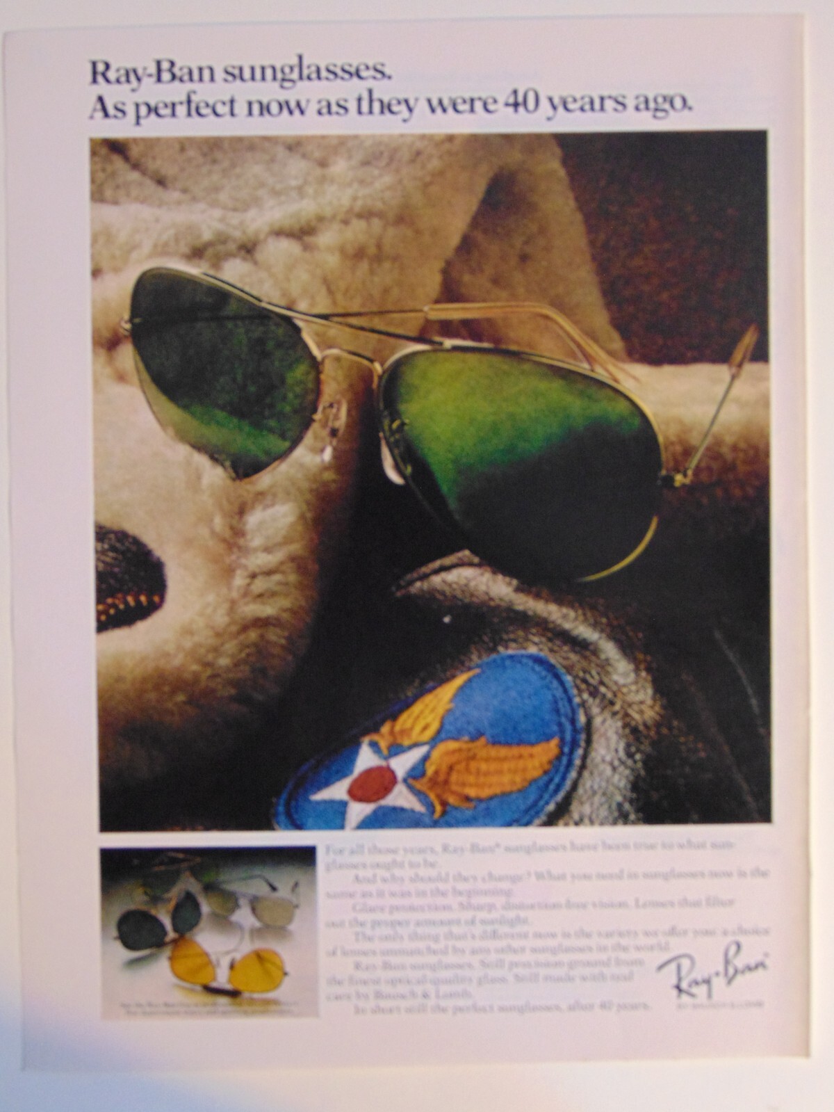 1981 RAY-BAN Sunglasses vintage print ad