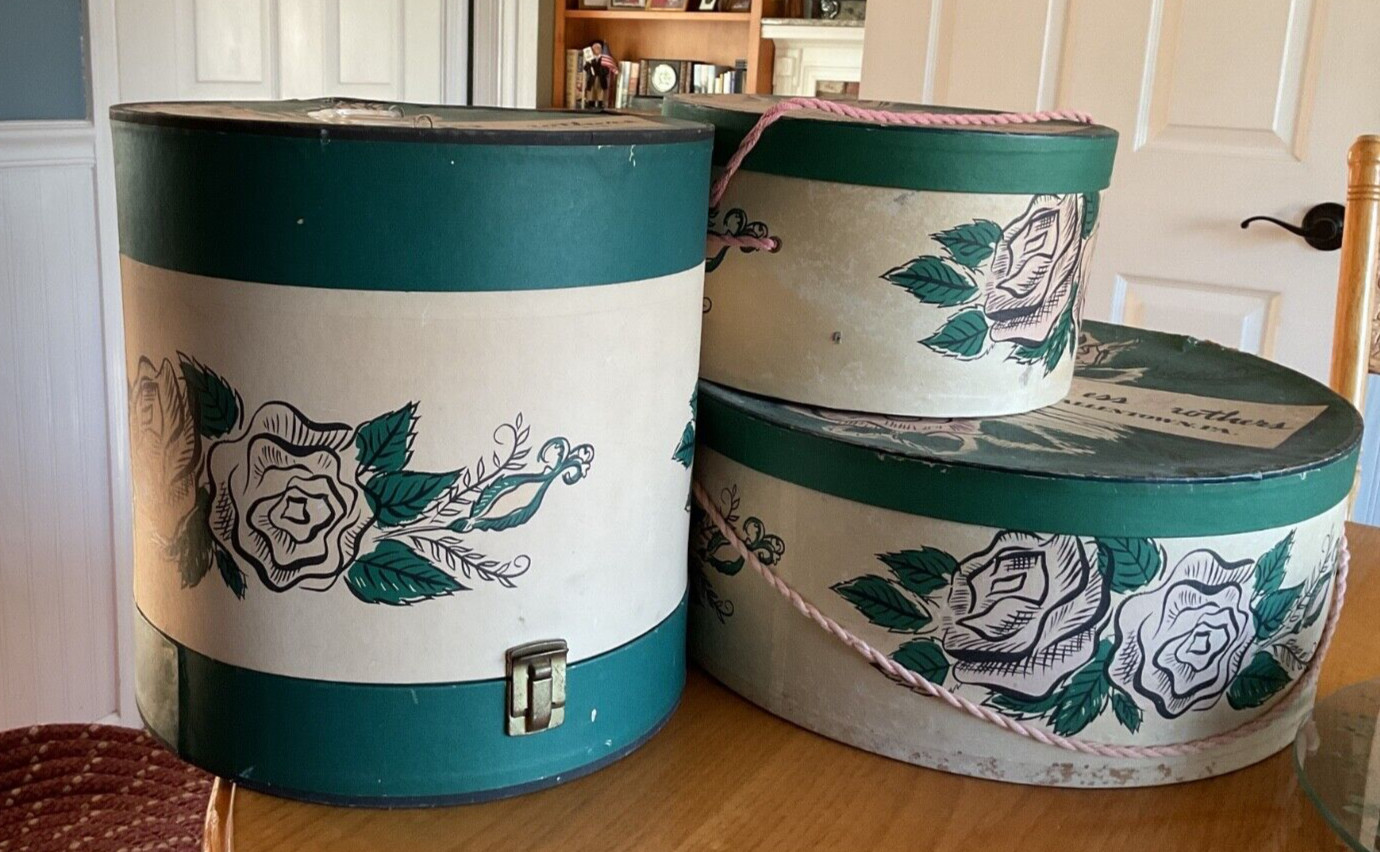 VINTAGE Hat Boxes-Hess Brothers Department Store Allentown, Set of 3, circa 1946