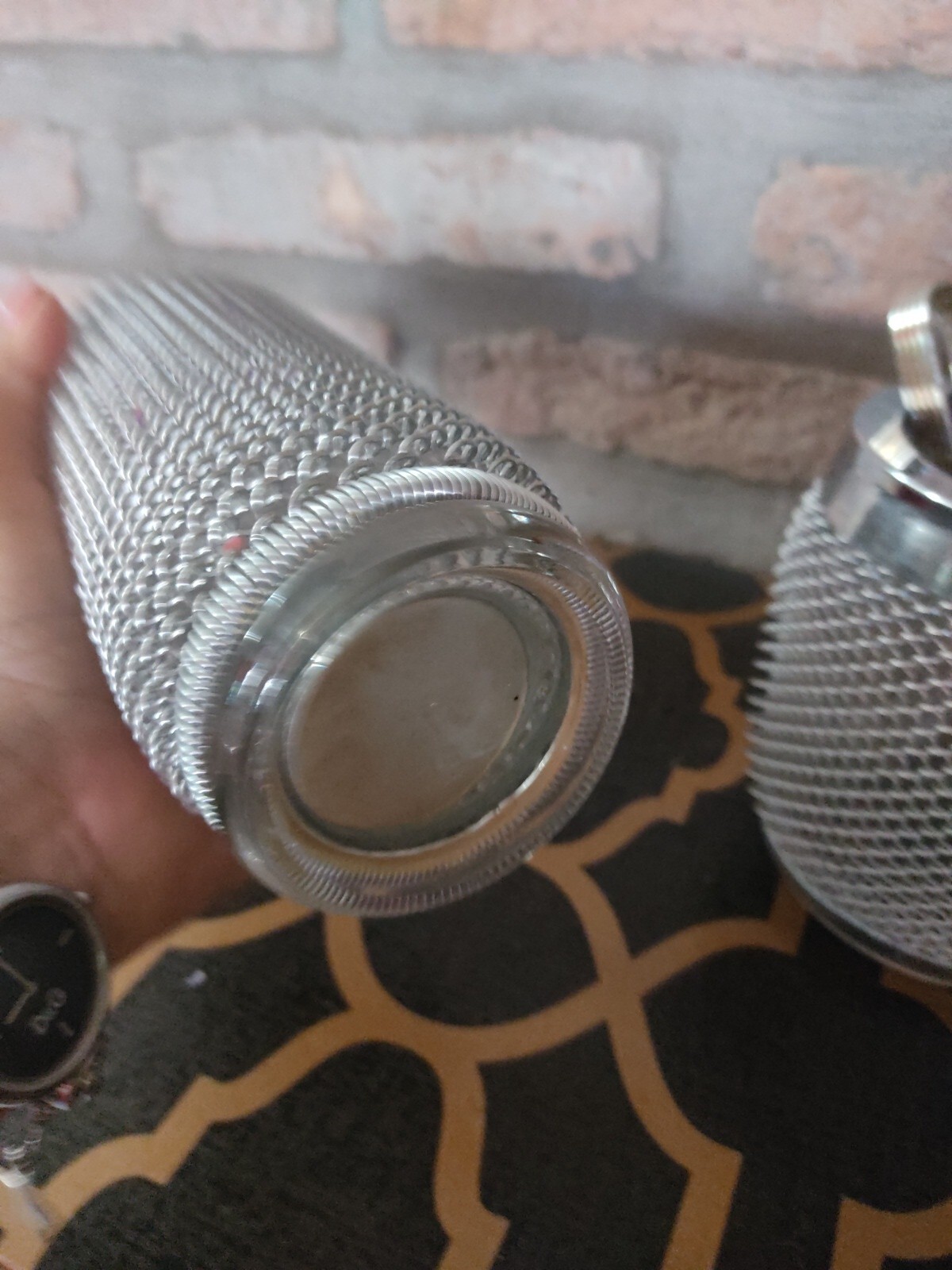Shaker, Ice Holder Glass Metal Mesh VINTAGE BAR PUB
