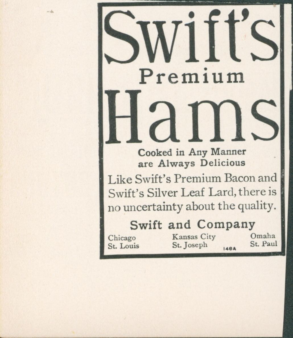 1900 Swift’s Premium Hams Always Delicious Cooked In Any Manner Ad T2