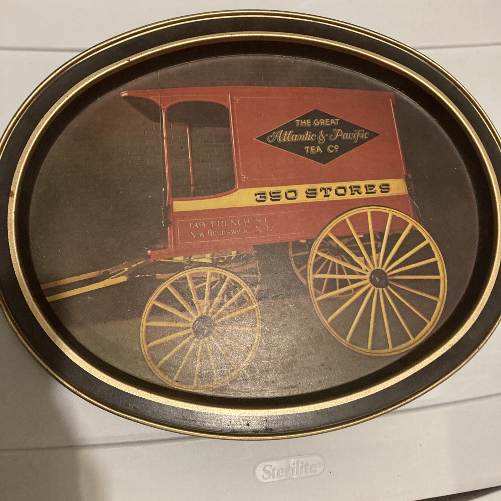 Great Atlantic & Pacific Tea Co. Oval Tin Tray/14.11 Multicolored Since 1859
