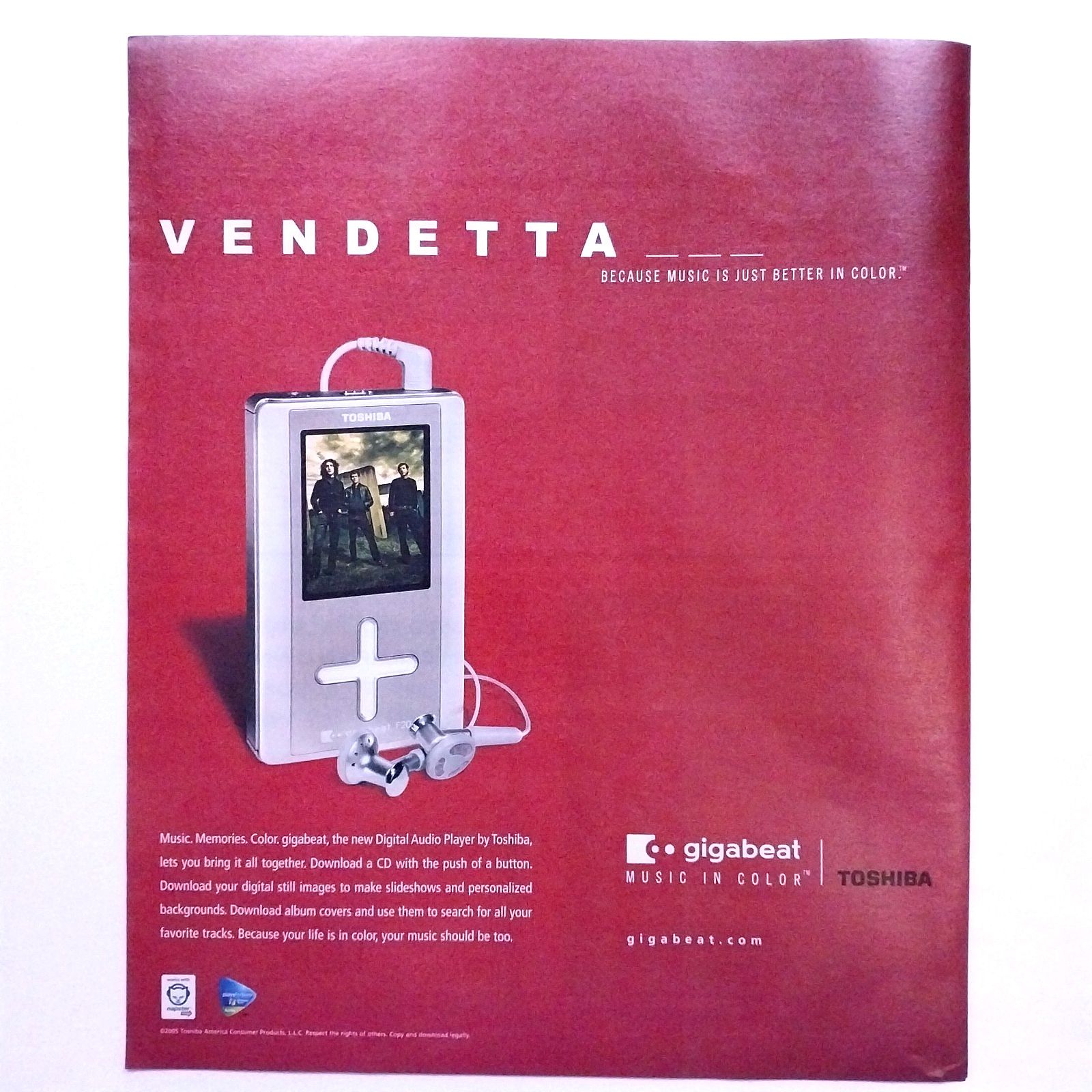 2005 Toshiba Gigabeat MP3 Player Vintage Print Ad Advert Page – Music Y2K Art