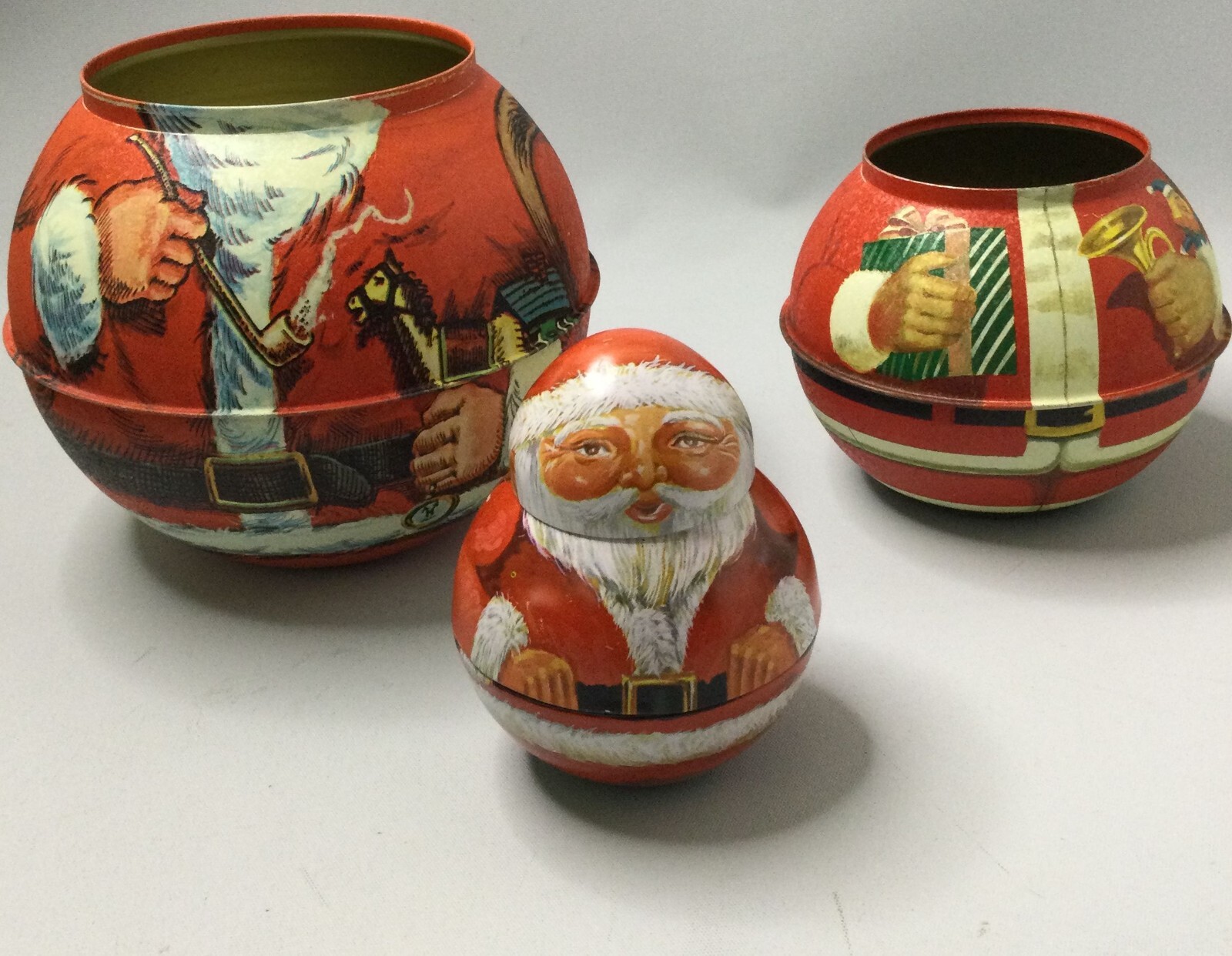 VTG SANTA Tin Bristol Ware No Top Cover/Shackman Tin Lot of 3 Replacement Parts