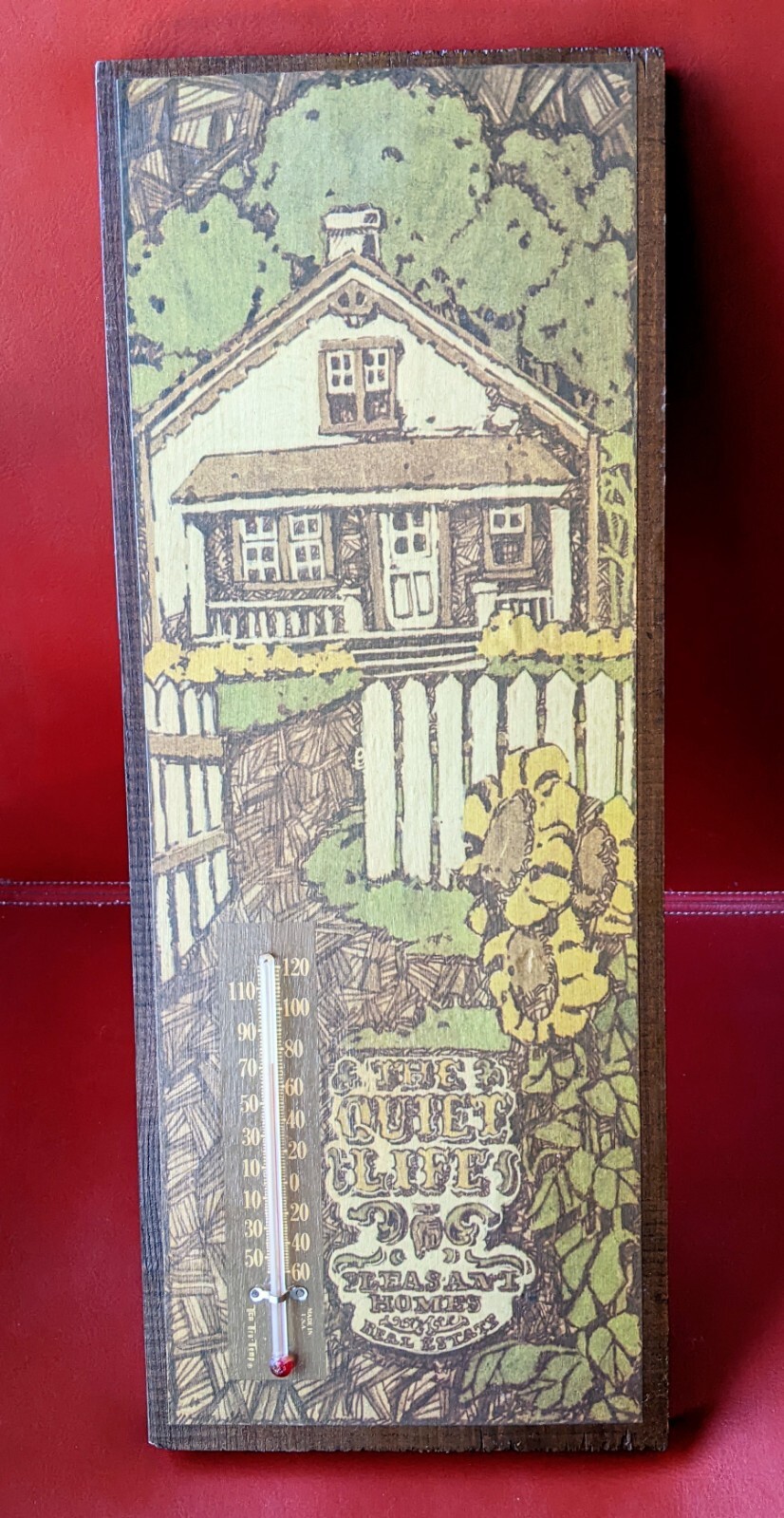 MCM Wood QUIET LIFE Pleasant Homes REAL ESTATE Advertisment TCA TRU Thermometer