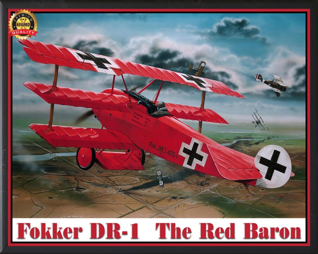 The Fokker DR-1 – The Red Baron – Military – History – Metal Sign 11 x 14