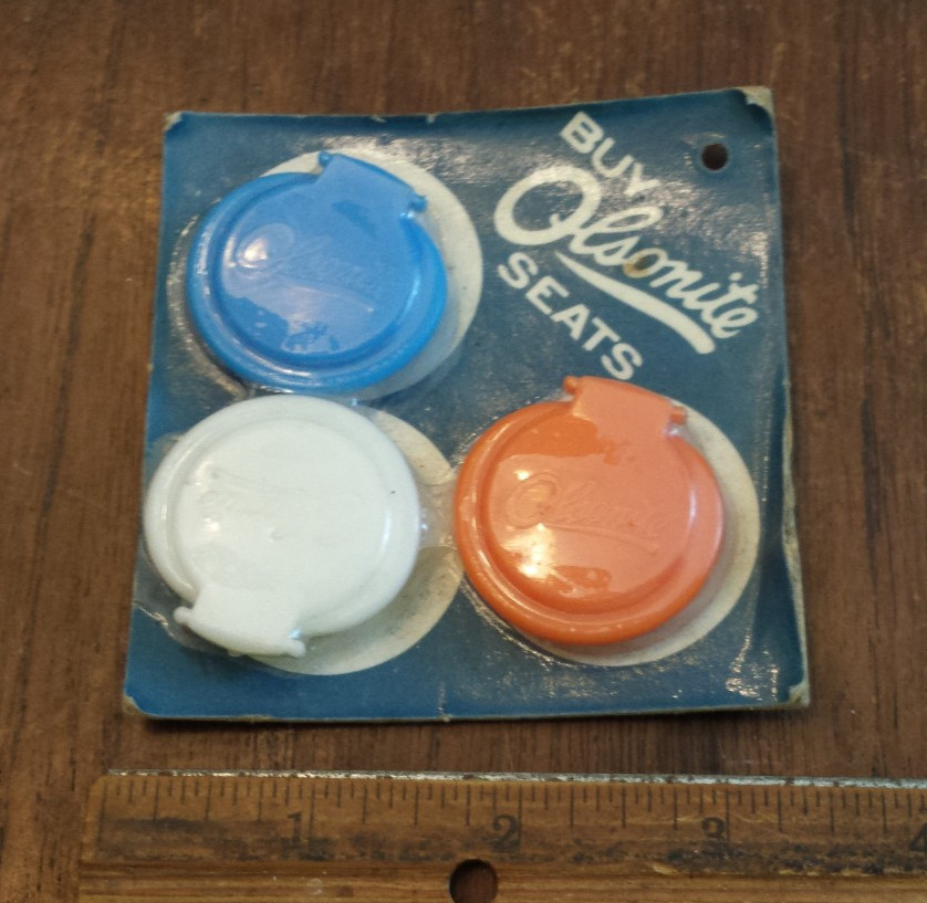 Vintage Buy Olsonite Seats “Tops For Bottoms” – Three Bottle Caps advertising