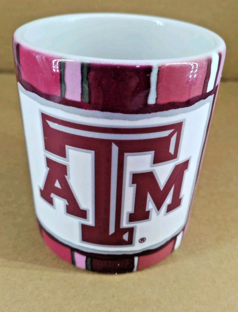 Vtg Texas A&M Coffee Cup Aggies College Large Ceramic Tea Cup Mug 12 Oz 4″ T