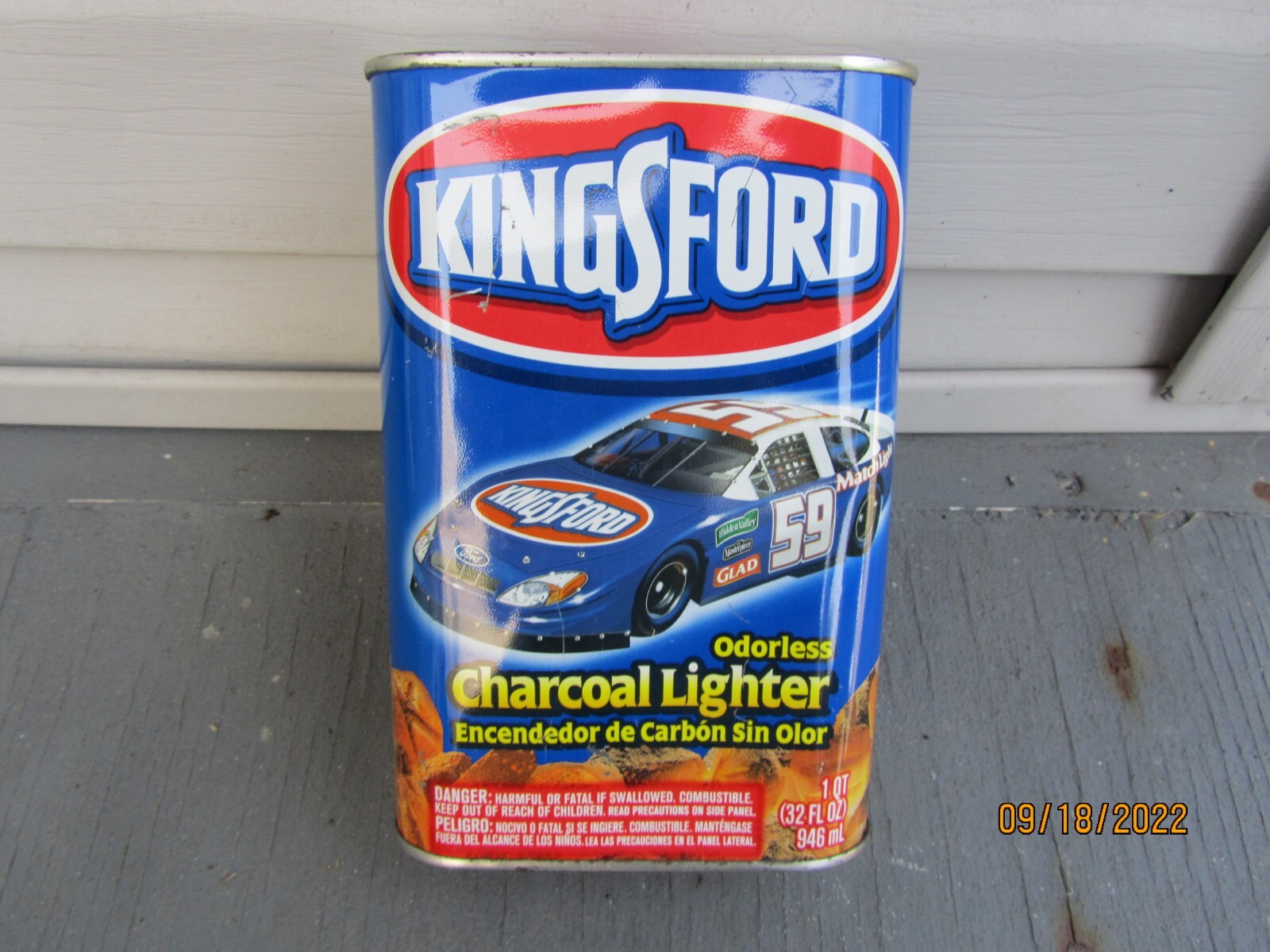 2005 Kingsford Charcoal Lighter 32 fl oz Tin Can 1/4 Full by Kingsford Prod USA