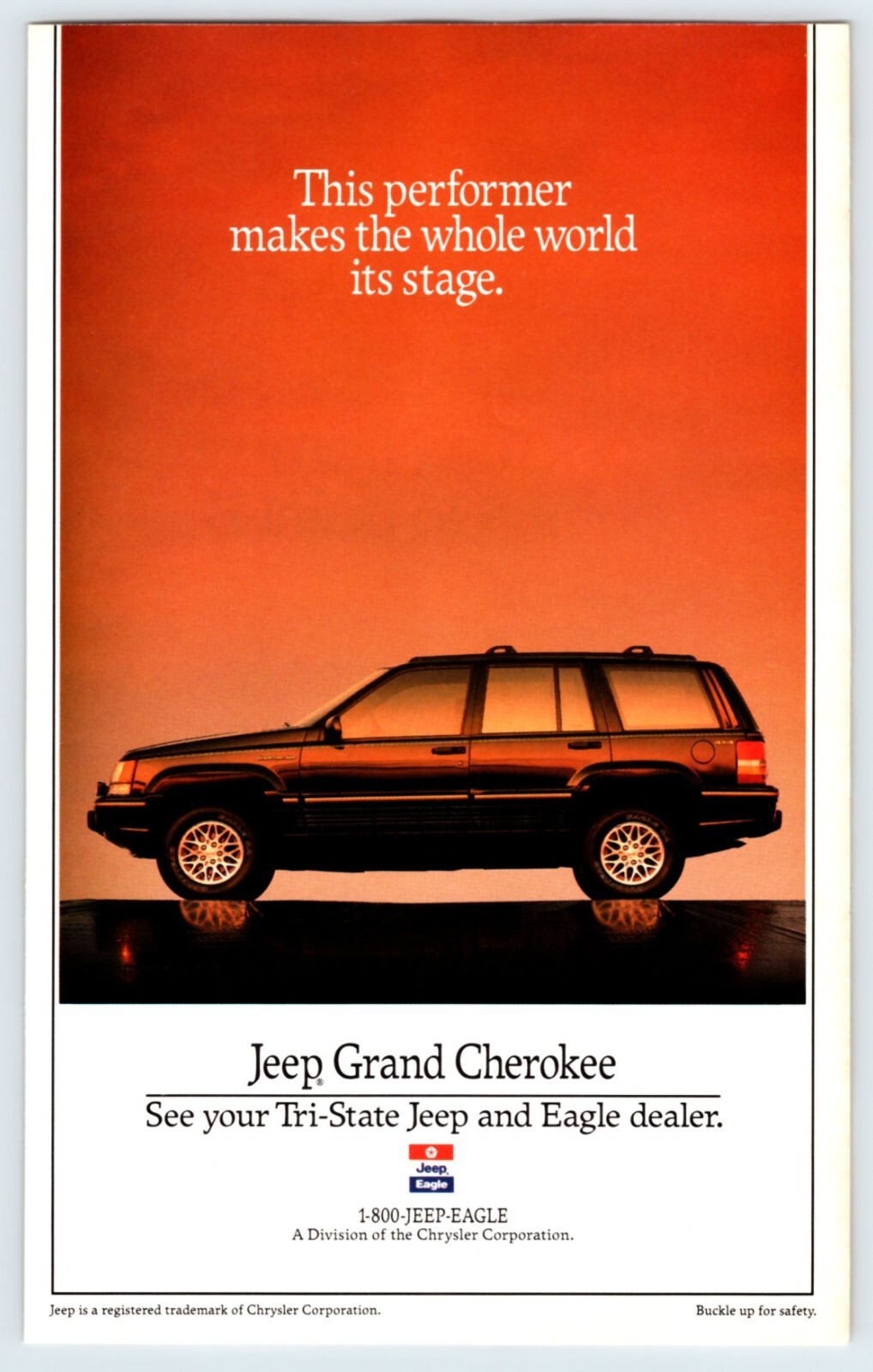 1993 JEEP GRAND CHEROKEE Vintage 5″X8.5″ Magazine Ad 1990’s M658