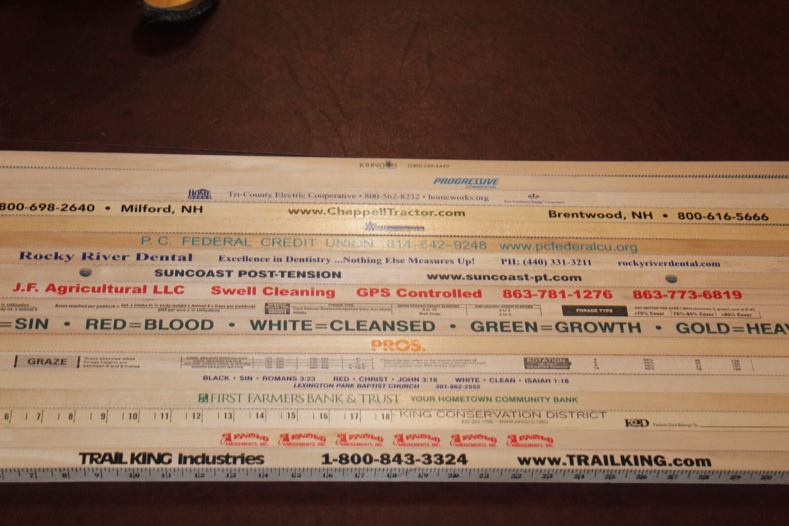 18 SQUARE Yardstick Wood Wooden Ruler Lot Advertising Sign Color Art Craft Hobby