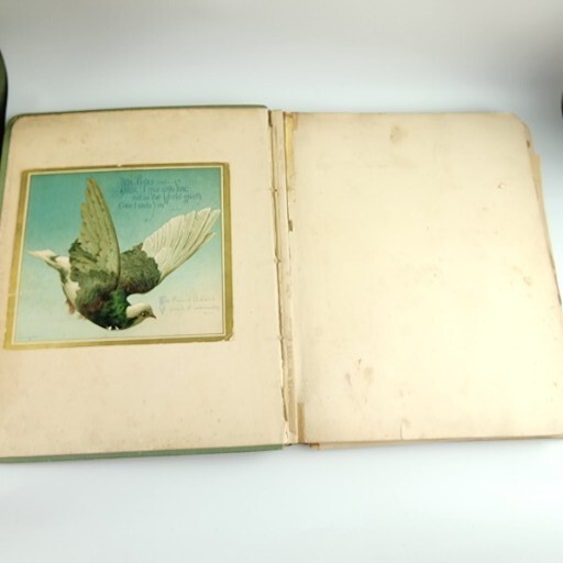 1890s Antique Victorian Card Scrapbook Album Die Cuts Memories Metal Couple