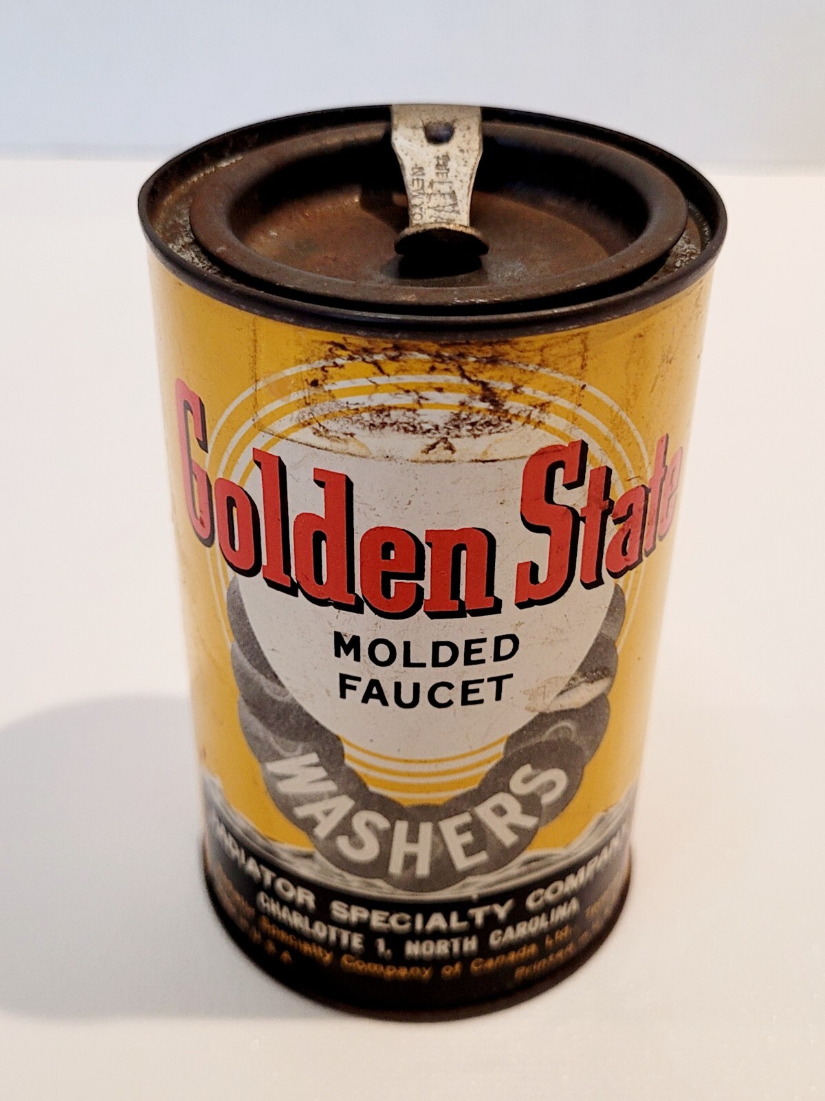 VINTAGE GOLDEN STATE MOLDED FAUCET WASHERS 1/2 FULL CAN OF ASST NEOPRENE WASHRS