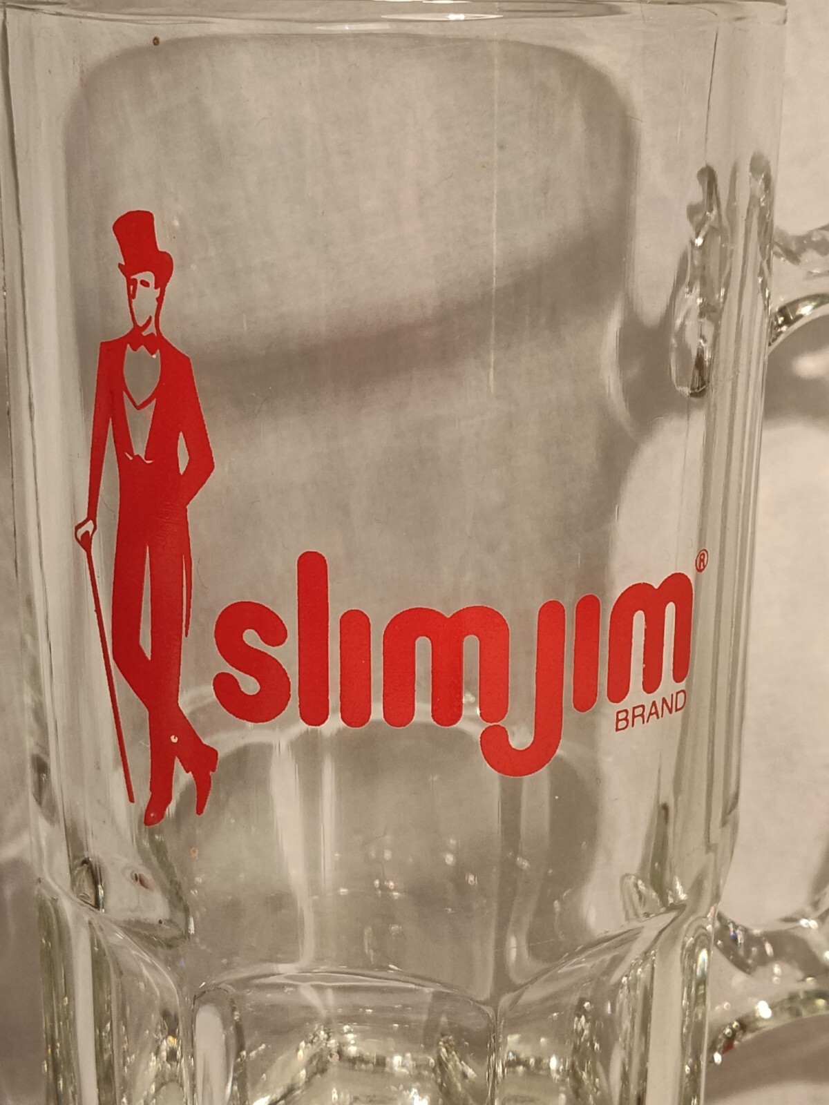 Vintage Slim Jim Beer Mug Glass 1970s Large 32 Oz